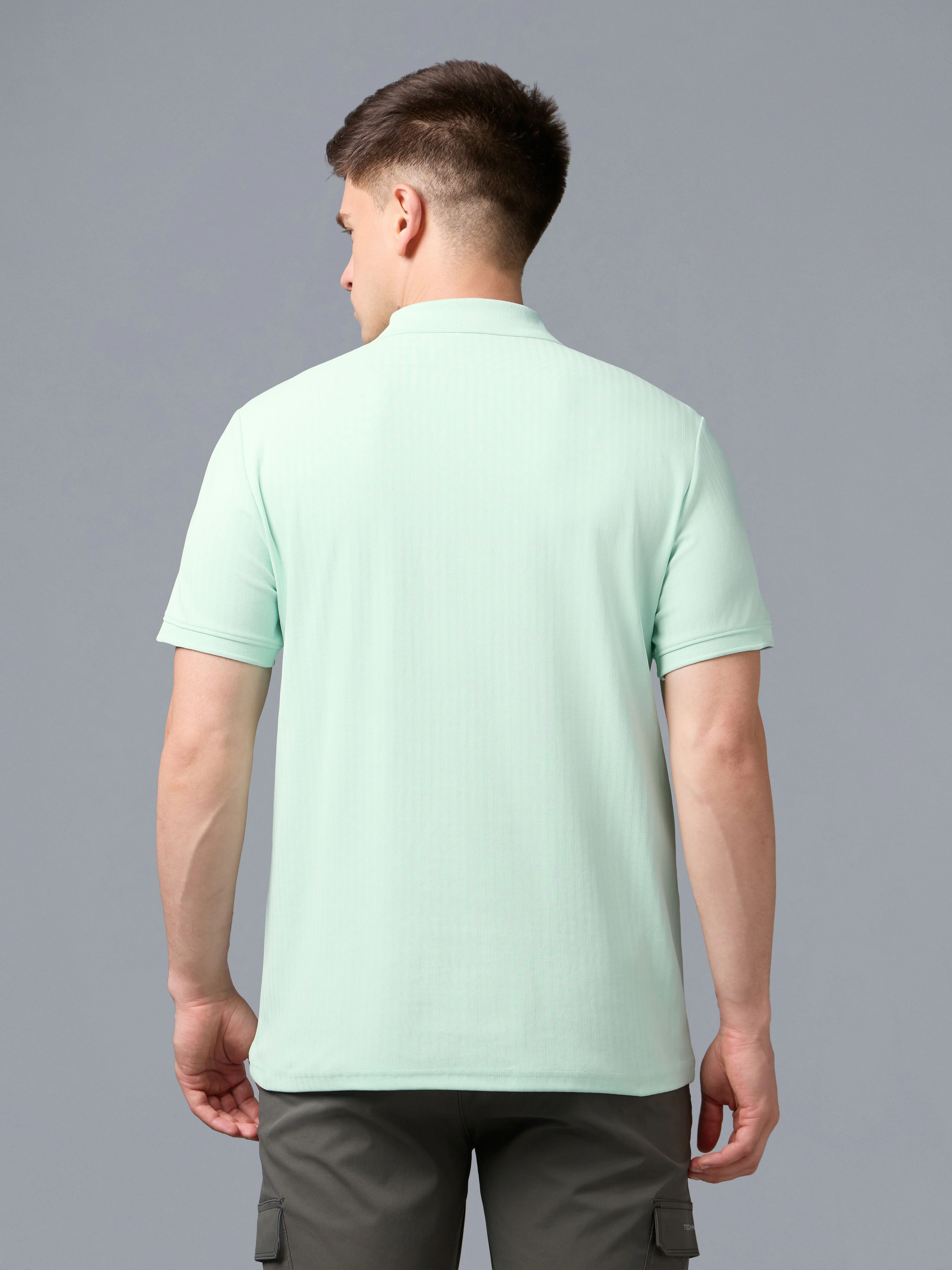 Men Solid Active Polo T-shirt with ELASTO PLUS - Image 3