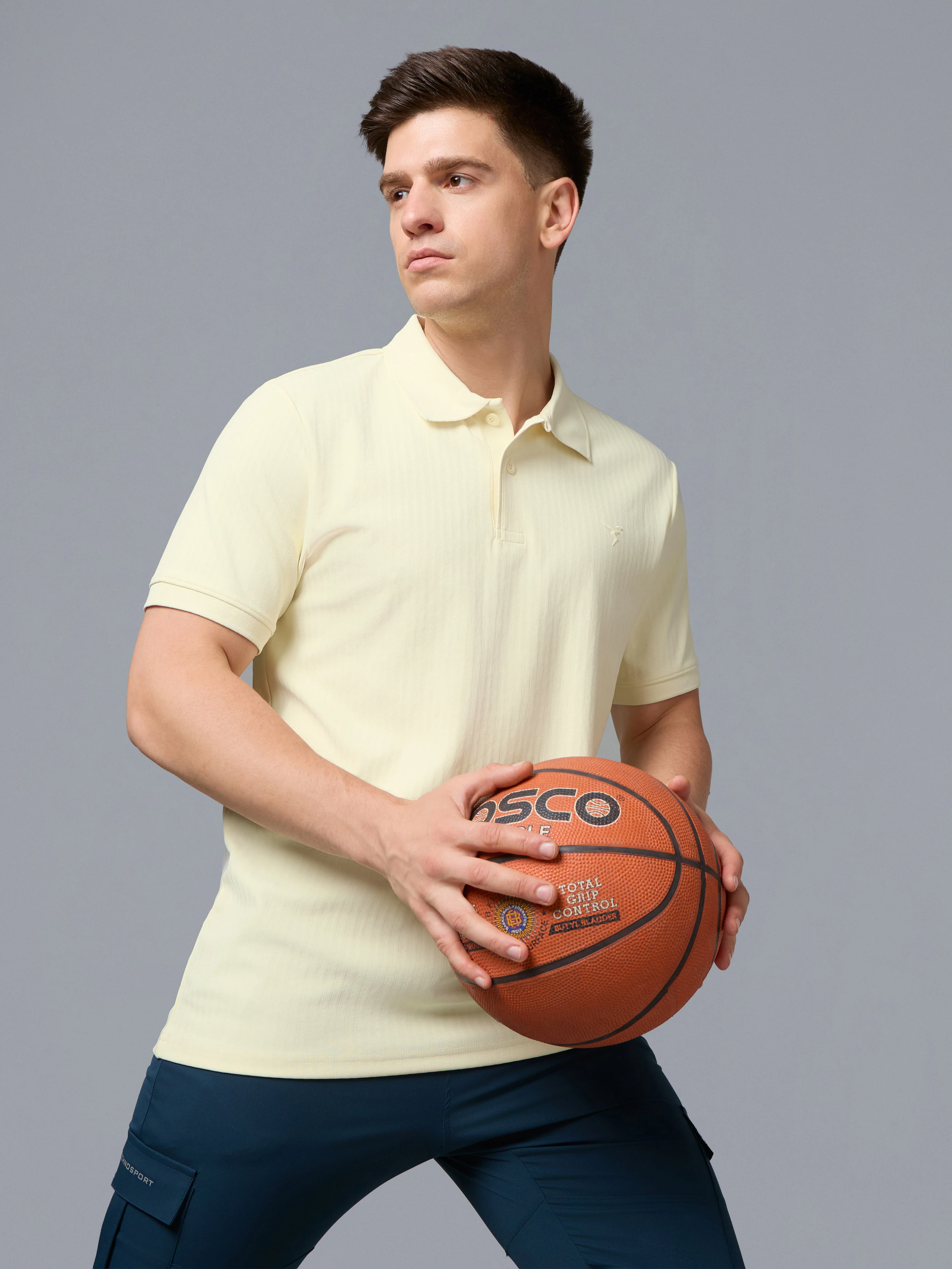 Men Solid Active Polo T-shirt with ELASTO PLUS