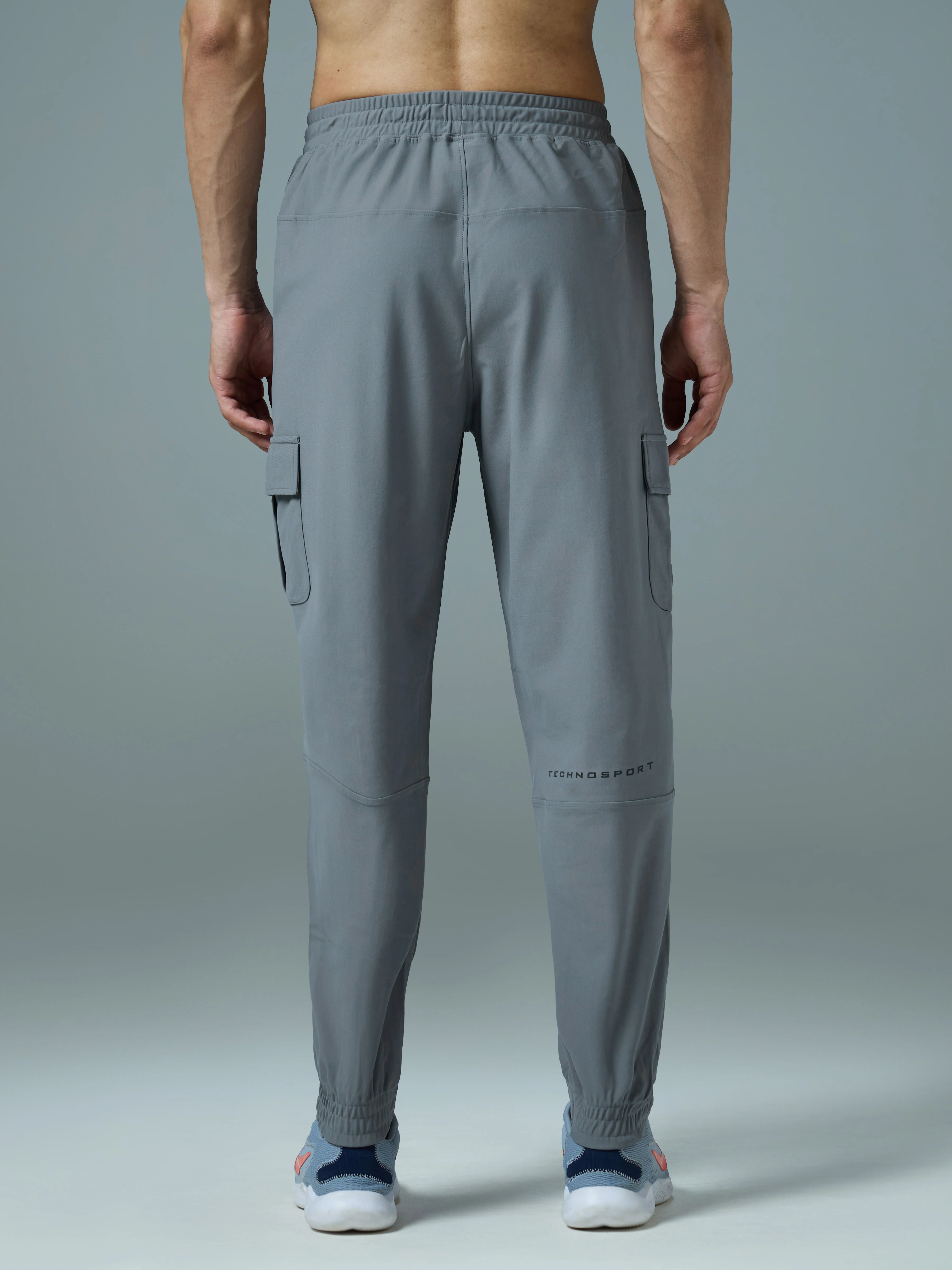 Men Solid Slim Fit Cargo Joggers with DURACOOL+ - Image 3
