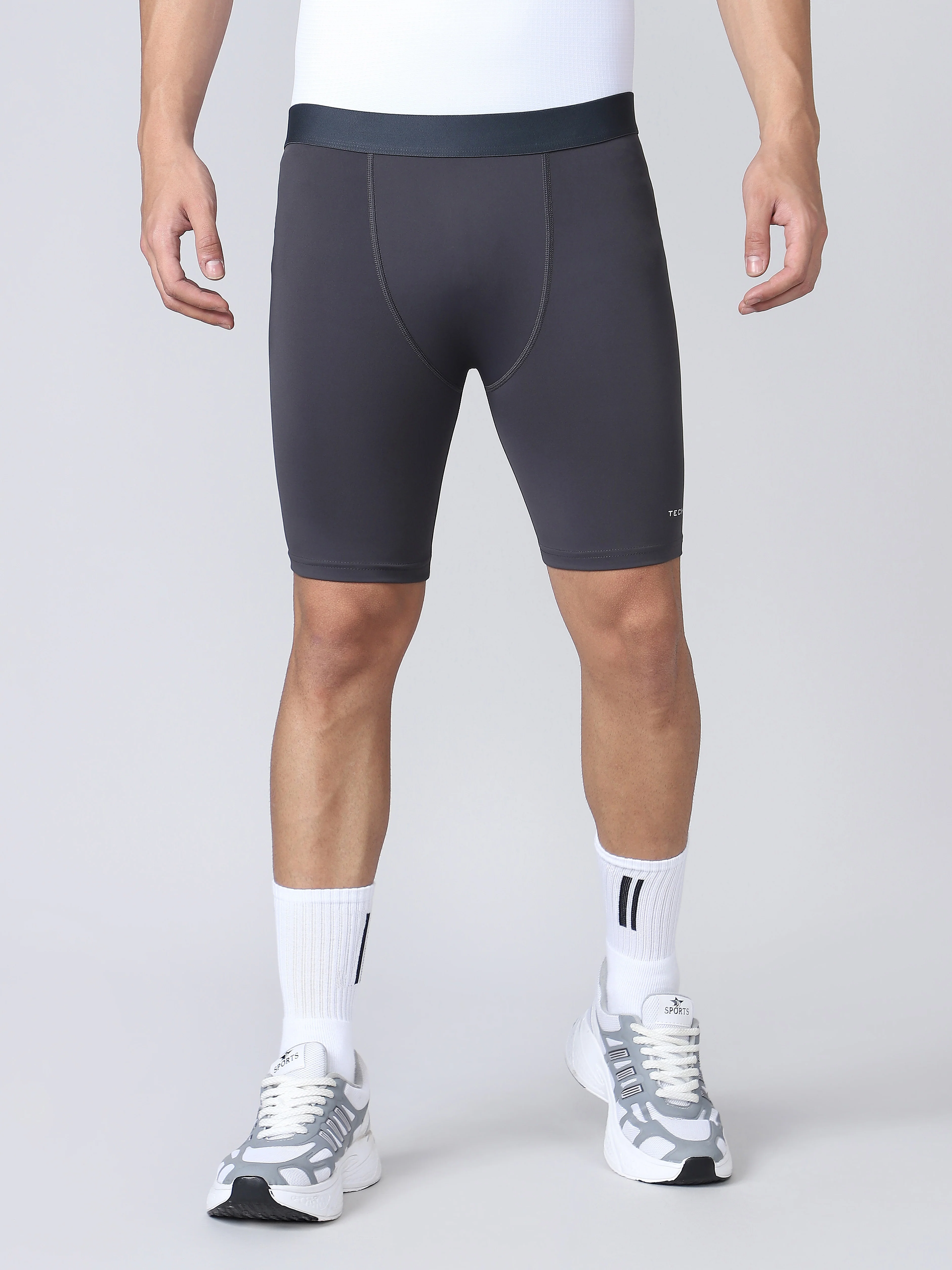 Men Solid Slim Fit Compression Tights with ELASTO LITE