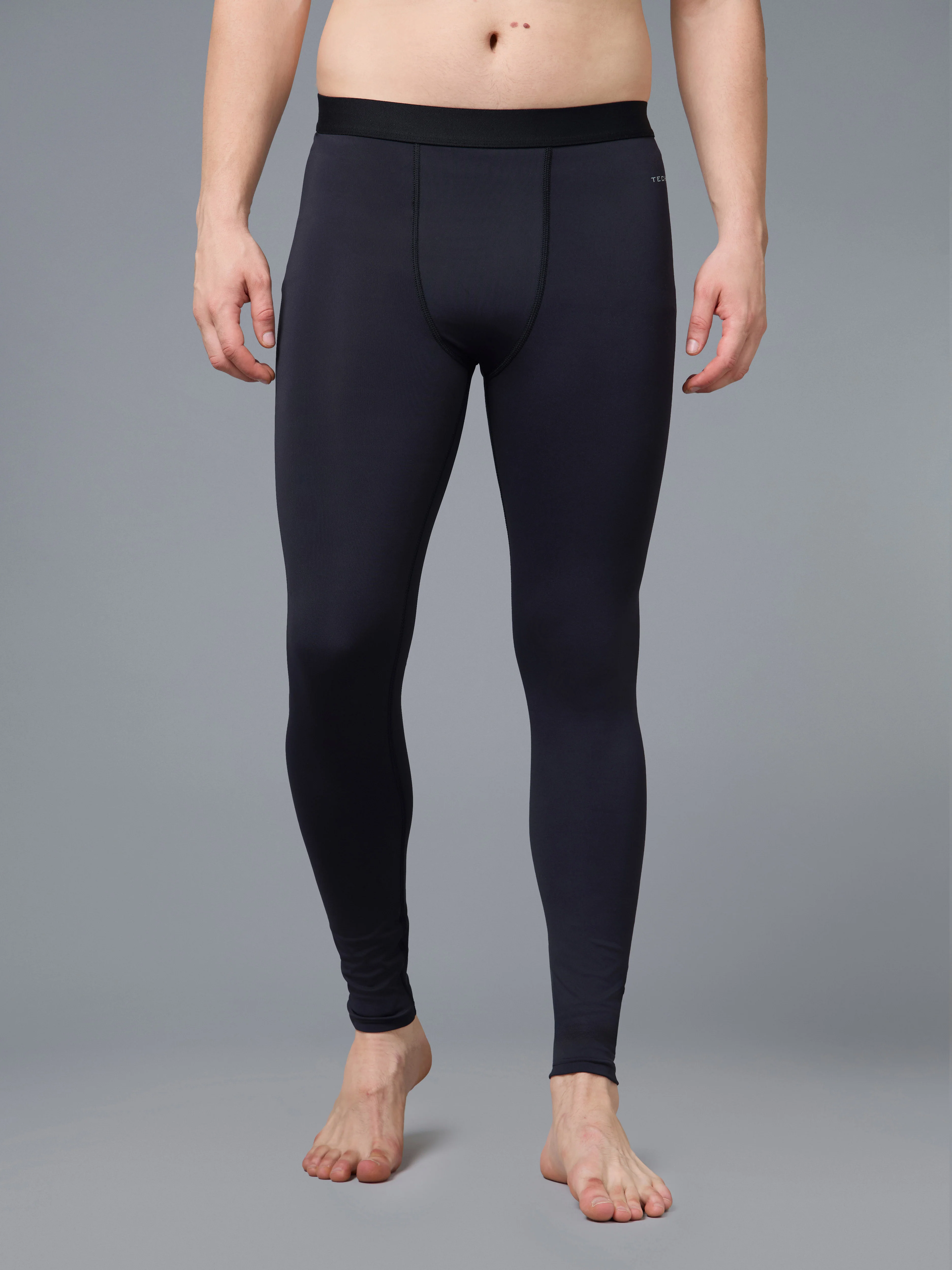 Men Solid Slim Fit Compression Tights with ELASTOPLUS - Image 2