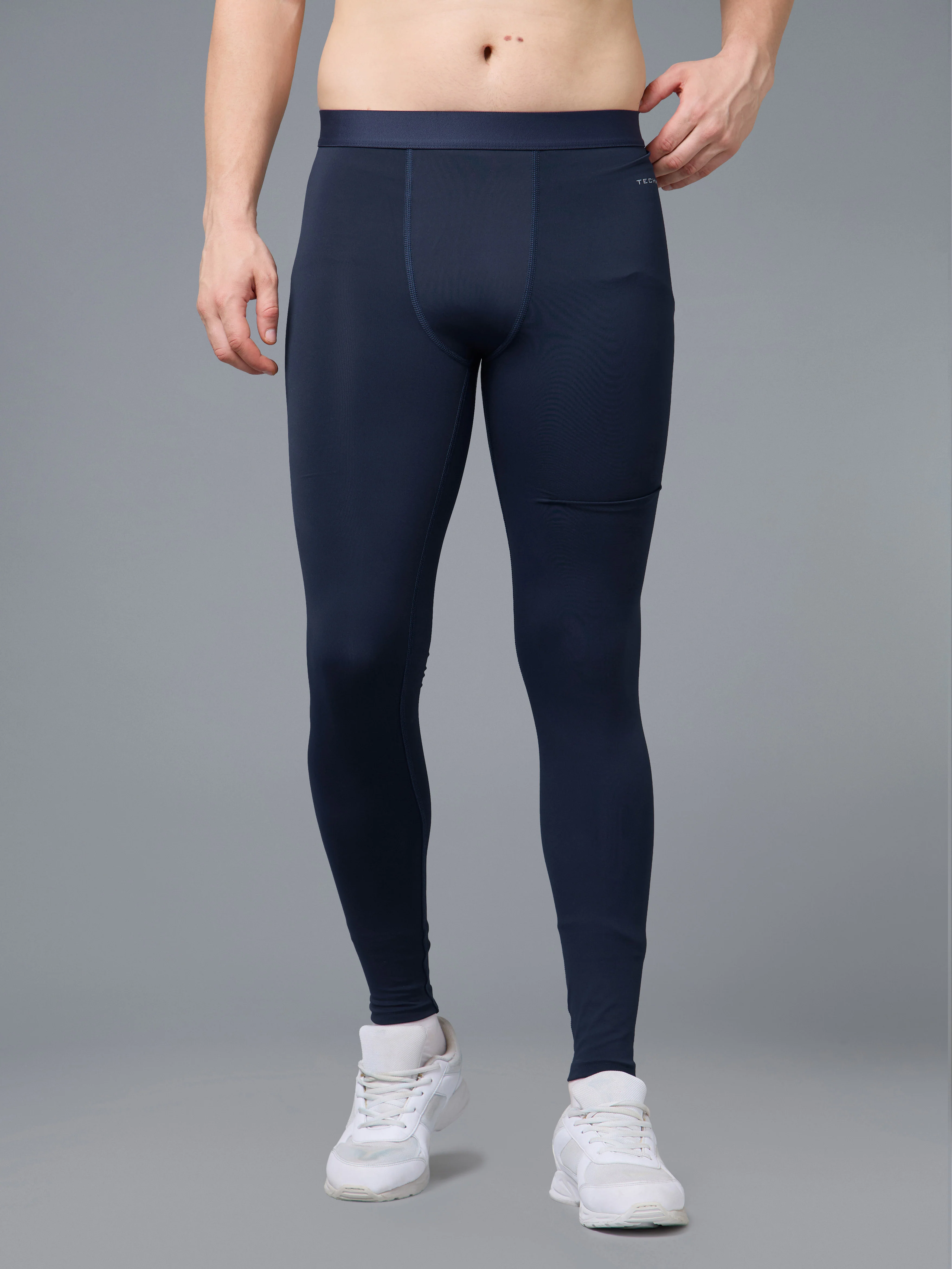 Men Solid Slim Fit Compression Tights with ELASTOPLUS - Image 2
