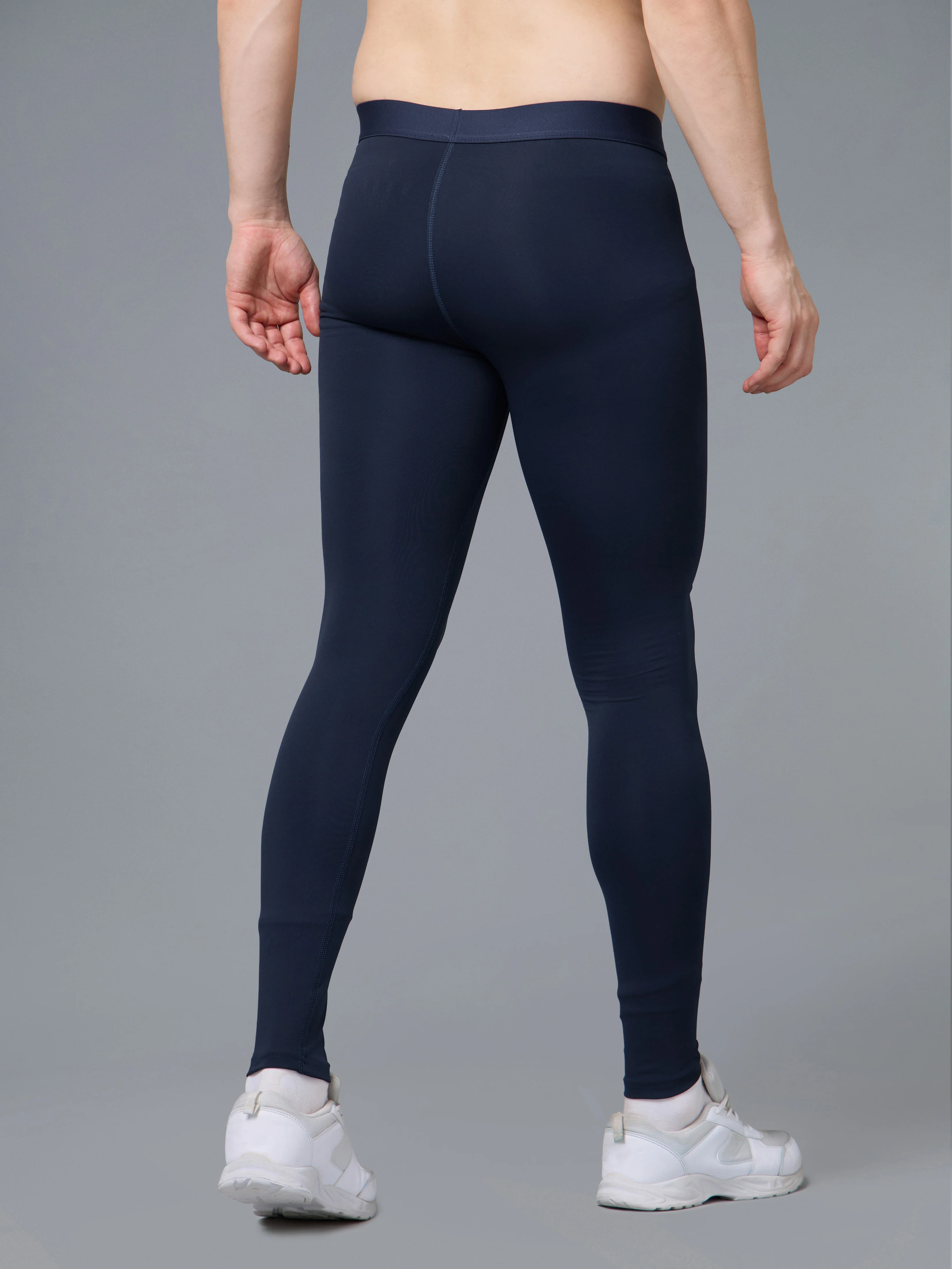 Men Solid Slim Fit Compression Tights with ELASTOPLUS - Image 3