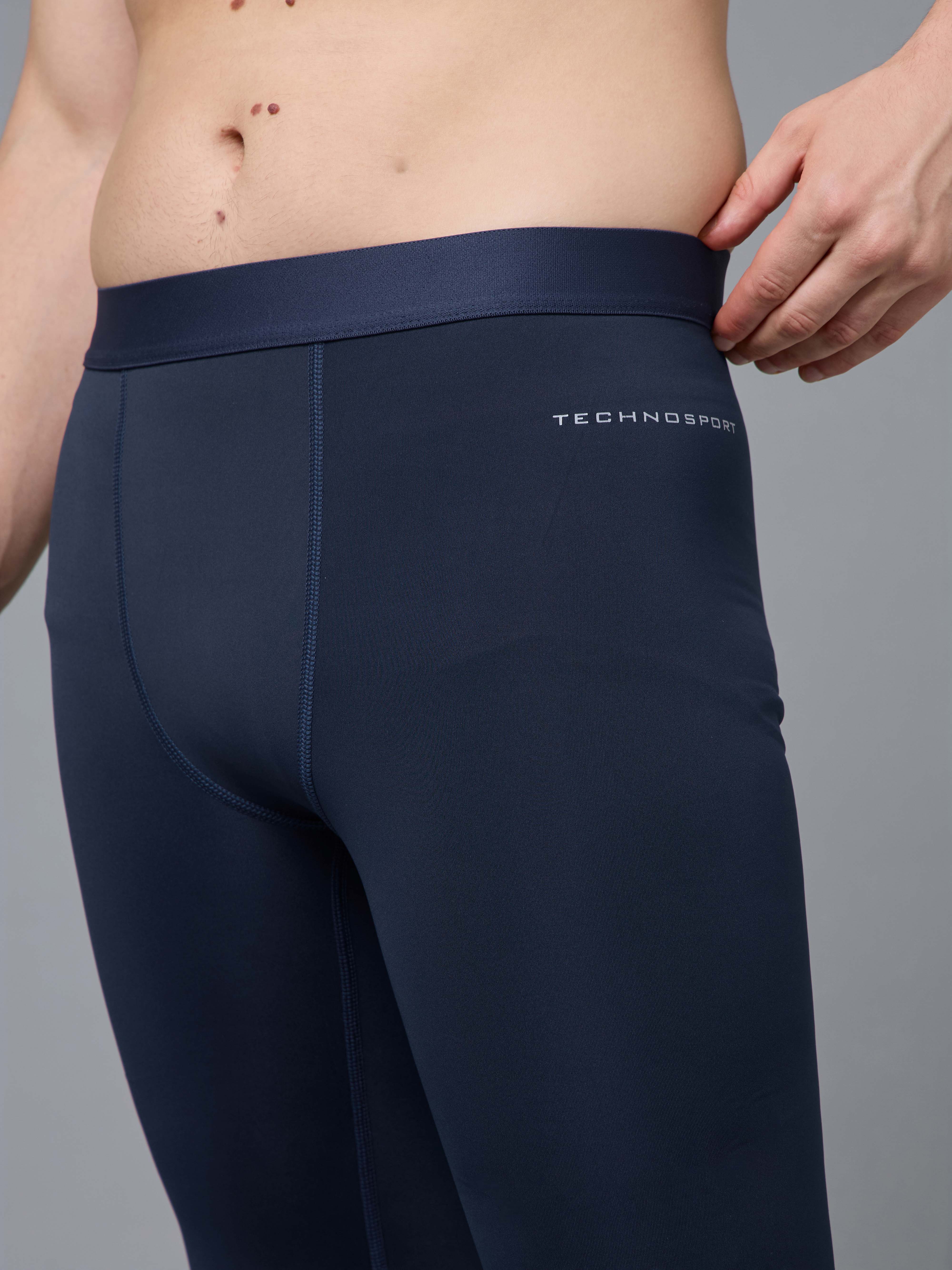 Men Solid Slim Fit Compression Tights with ELASTOPLUS - Image 5