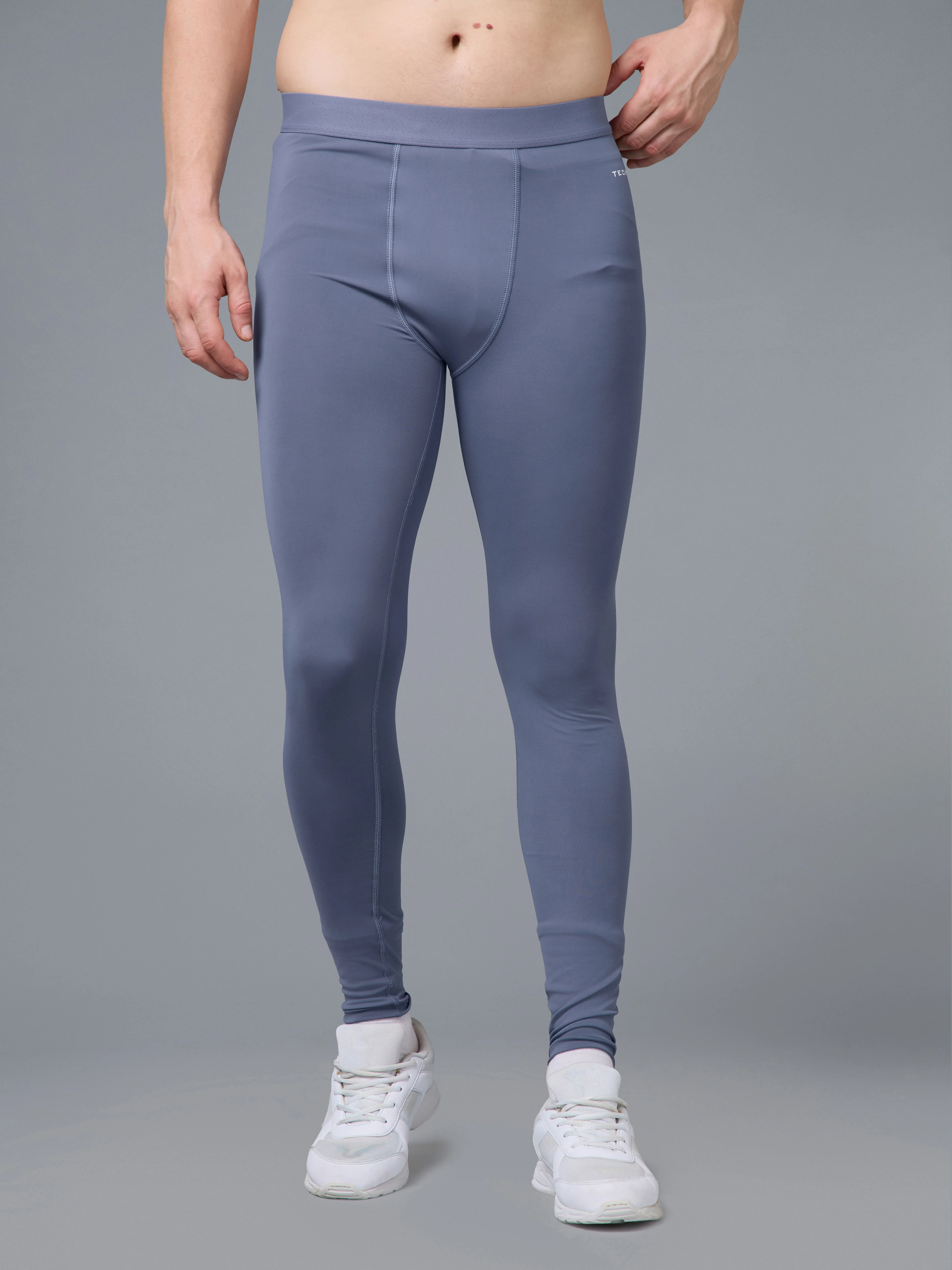 Men Solid Slim Fit Compression Tights with ELASTOPLUS - Image 2