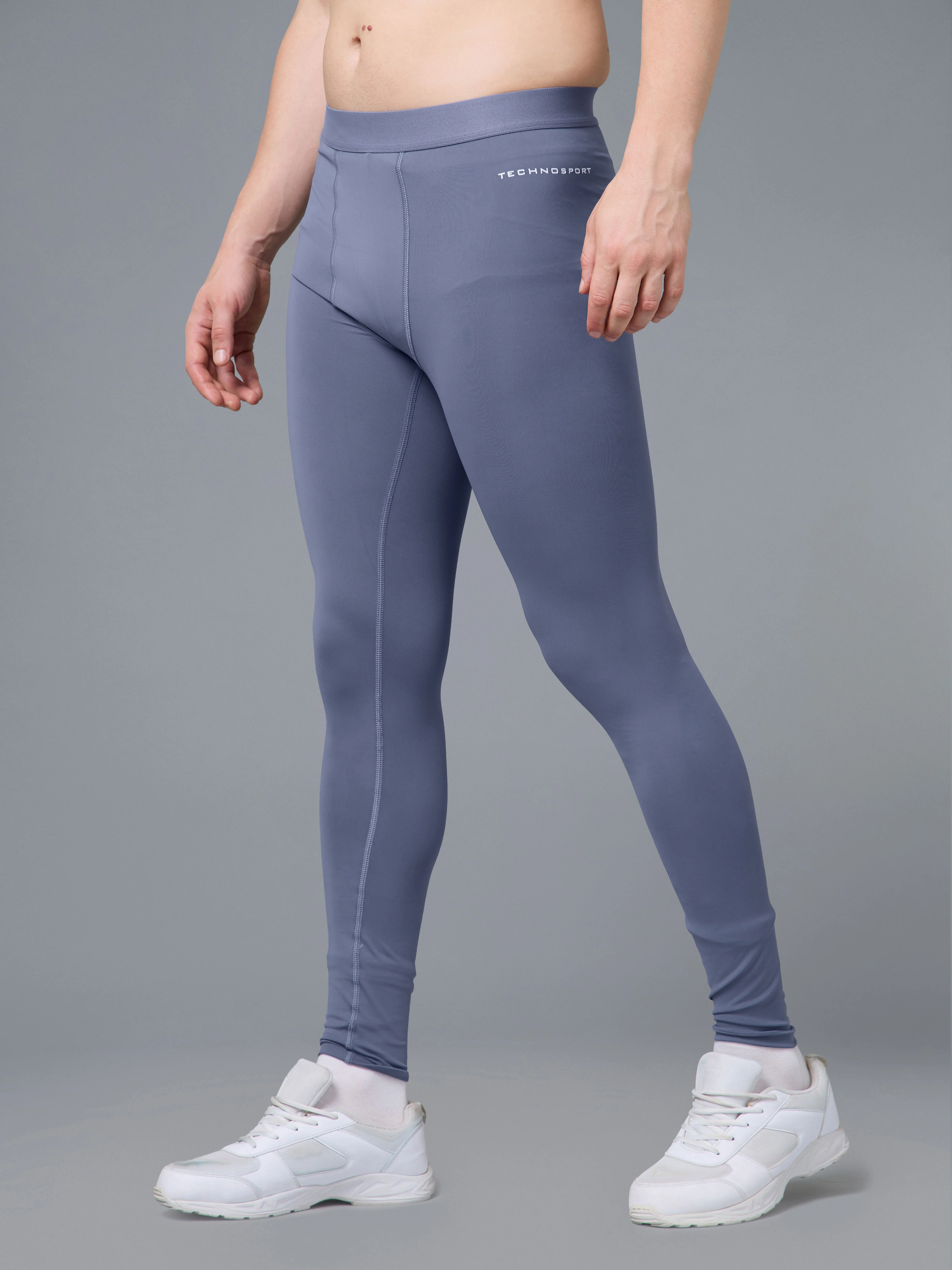 Men Solid Slim Fit Compression Tights with ELASTOPLUS - Image 4