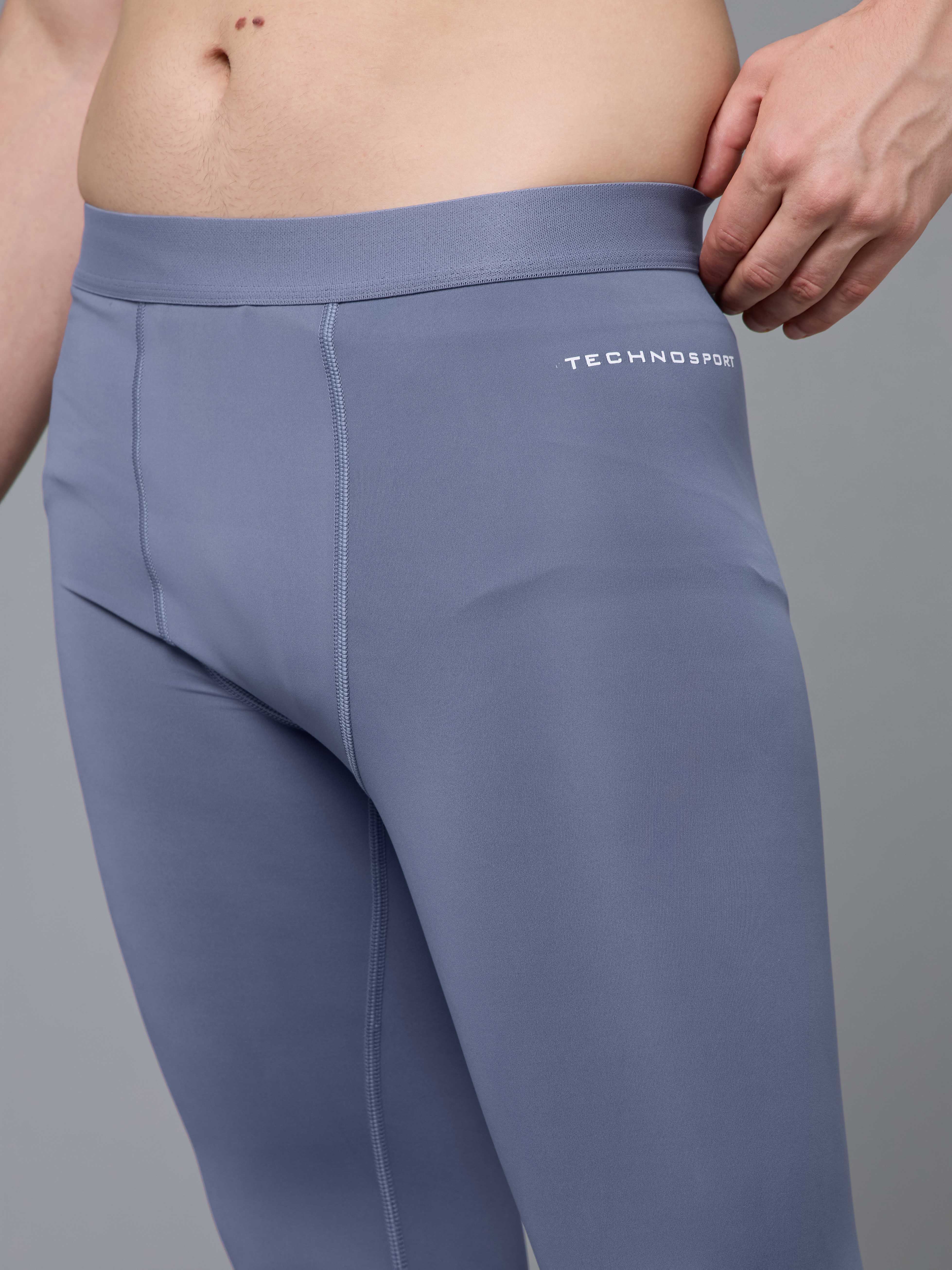 Men Solid Slim Fit Compression Tights with ELASTOPLUS - Image 5