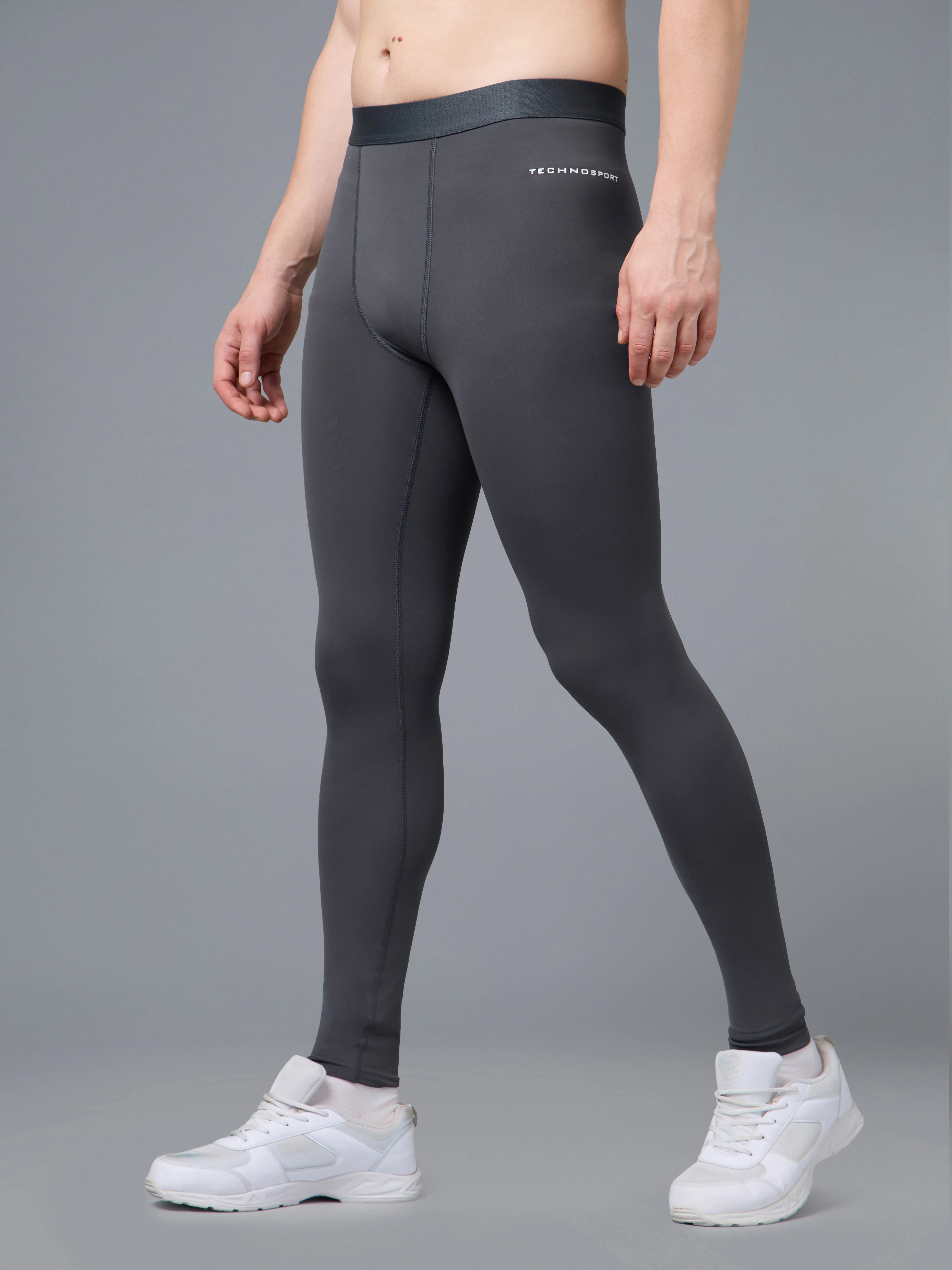 Men Solid Slim Fit Compression Tights with ELASTOPLUS - Image 4