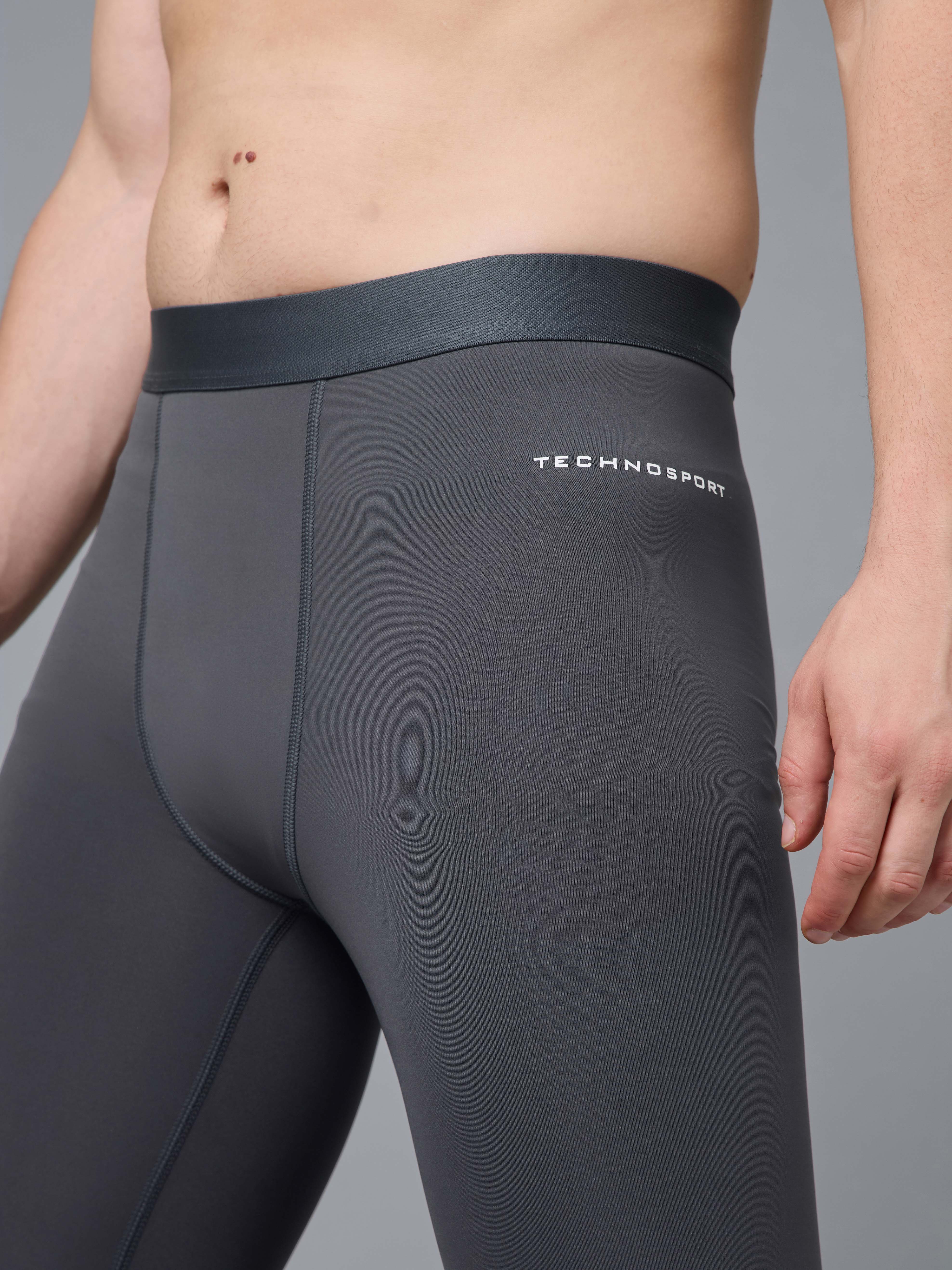 Men Solid Slim Fit Compression Tights with ELASTOPLUS - Image 5