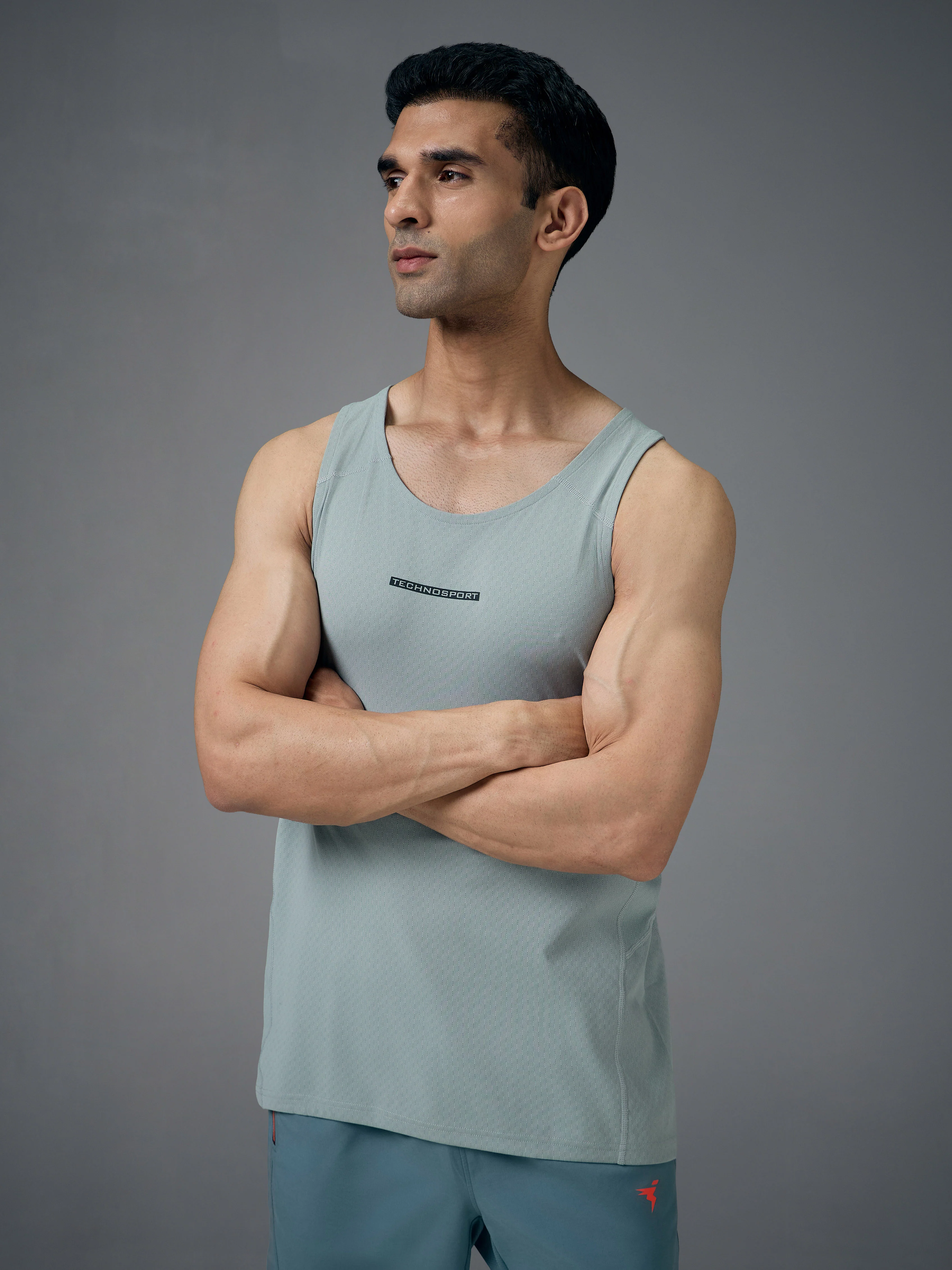 Men Jacquard Slim Fit Crew Neck Innerwear Vest with ELASTO LITE - Image 5