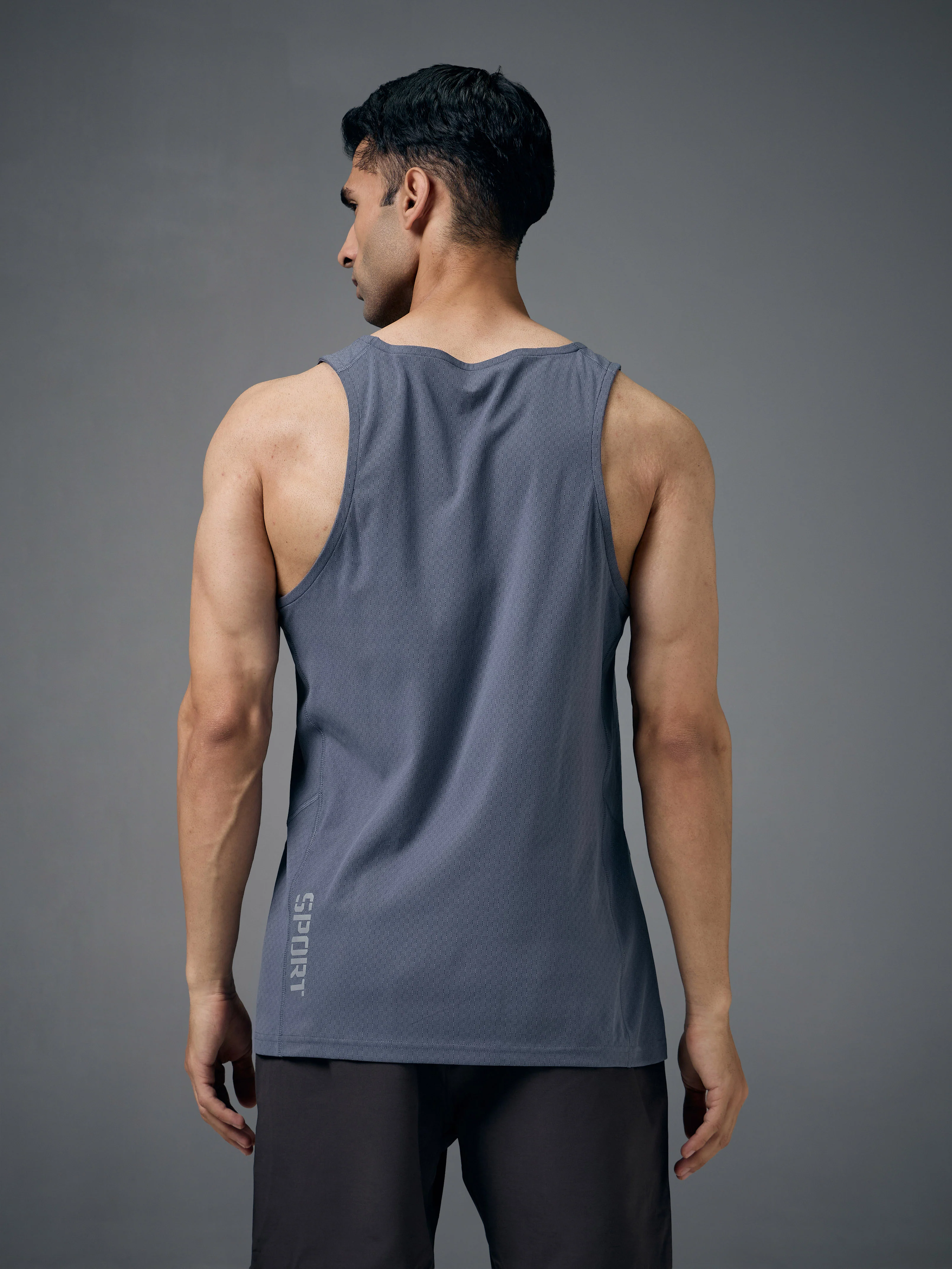 Men Jacquard Slim Fit Crew Neck Innerwear Vest with ELASTO LITE - Image 3