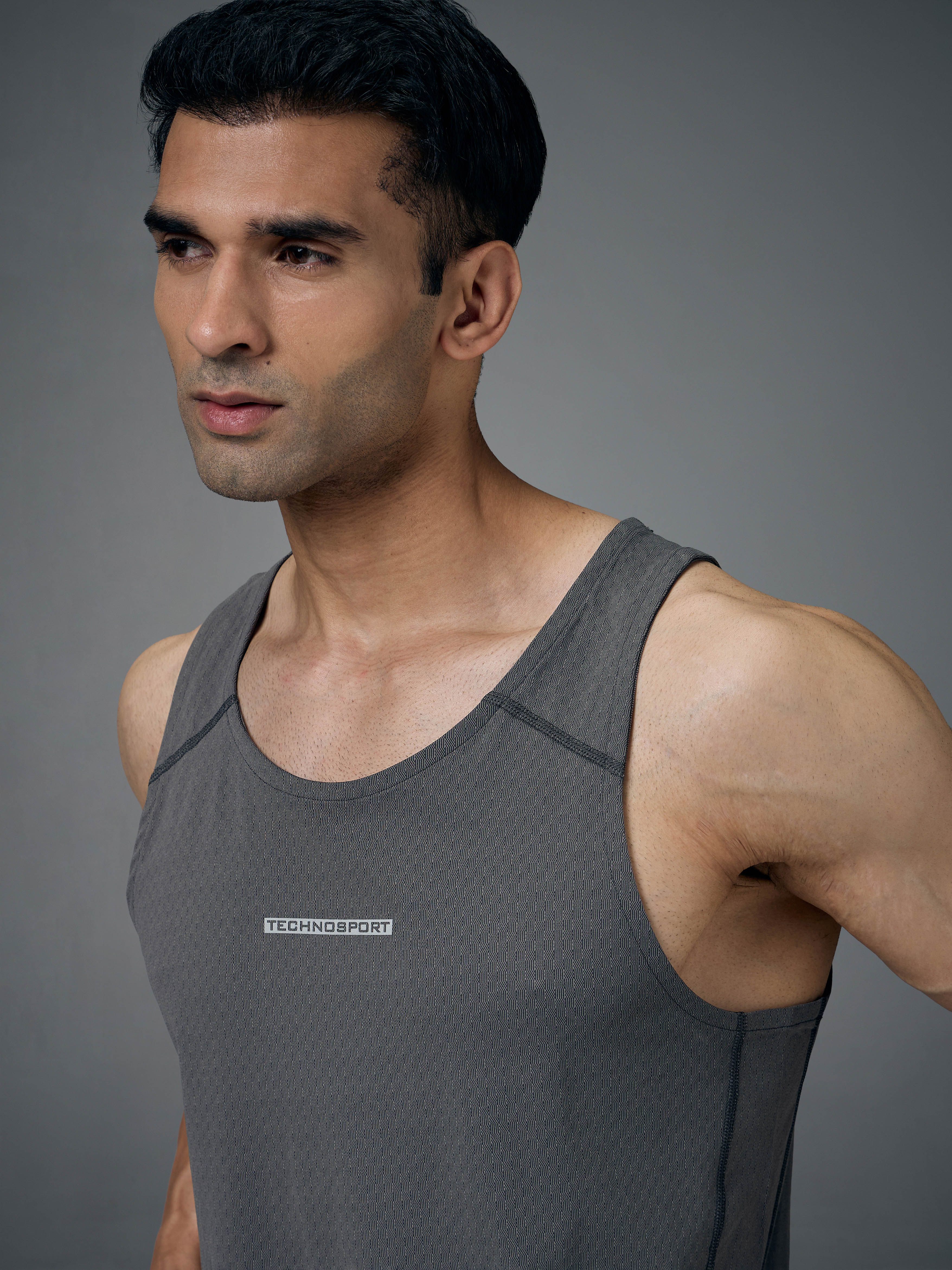 Men Jacquard Slim Fit Crew Neck Innerwear Vest with ELASTO LITE - Image 6