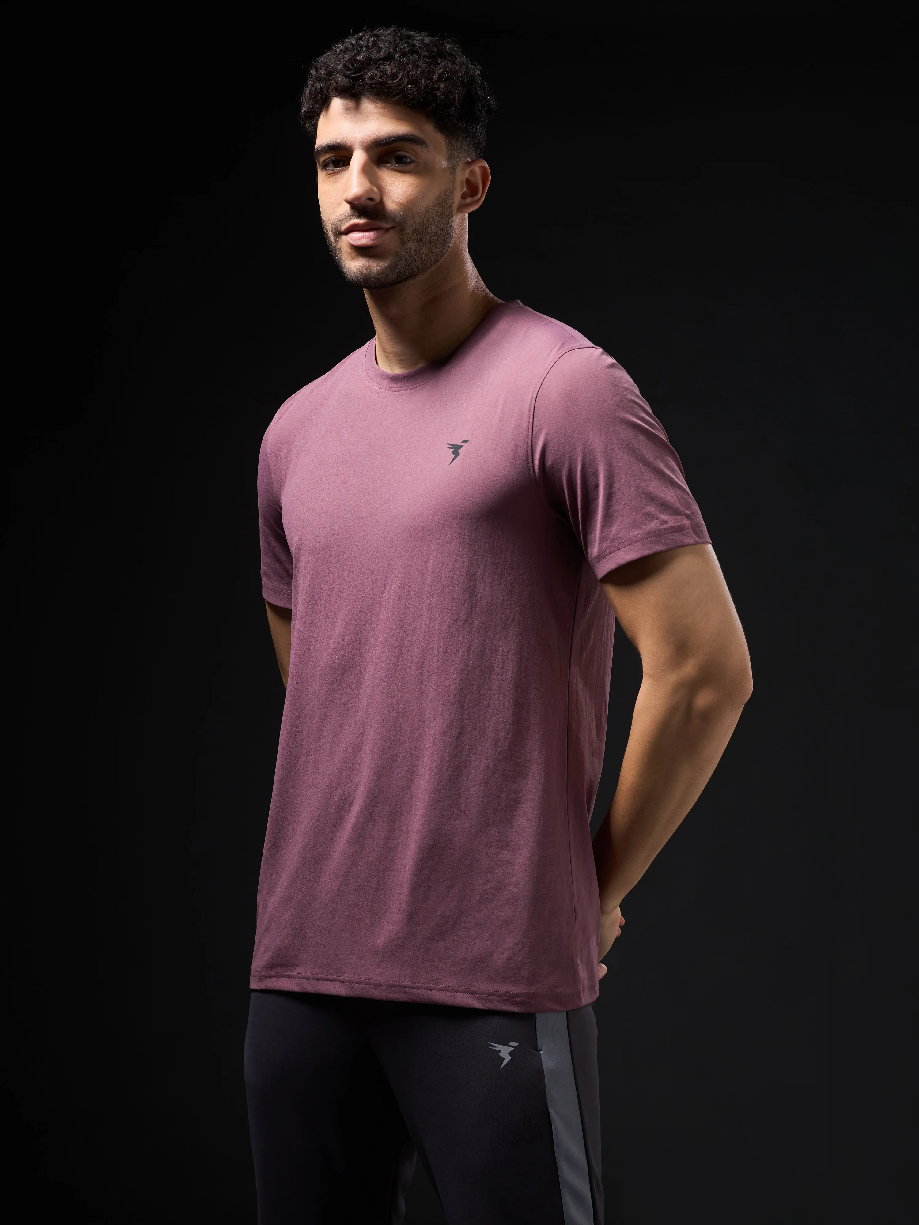 Men Solid Slim Fit Crew Neck T-shirt with COTFLEX - Image 4