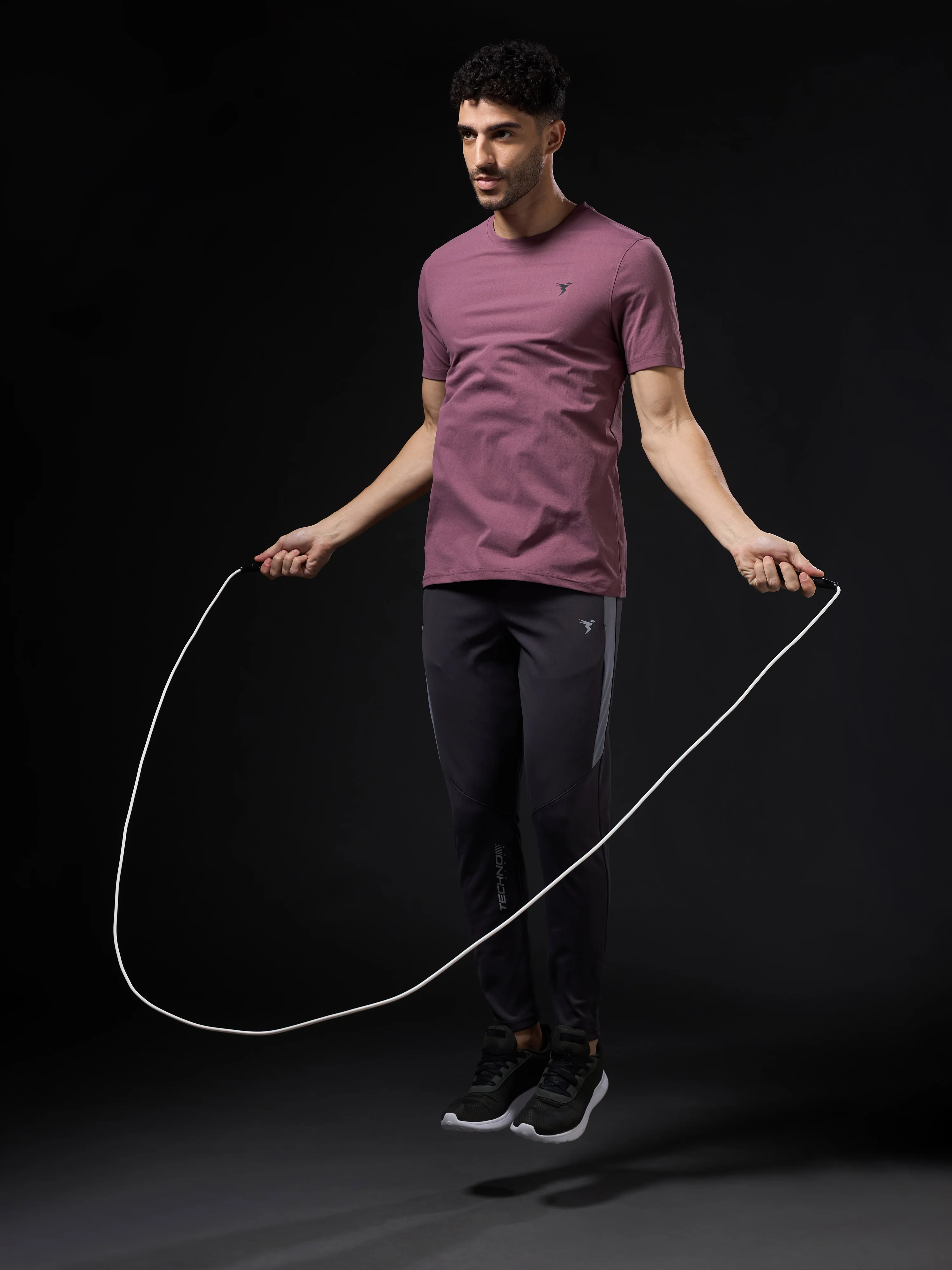 Men Solid Slim Fit Crew Neck T-shirt with COTFLEX - Image 5