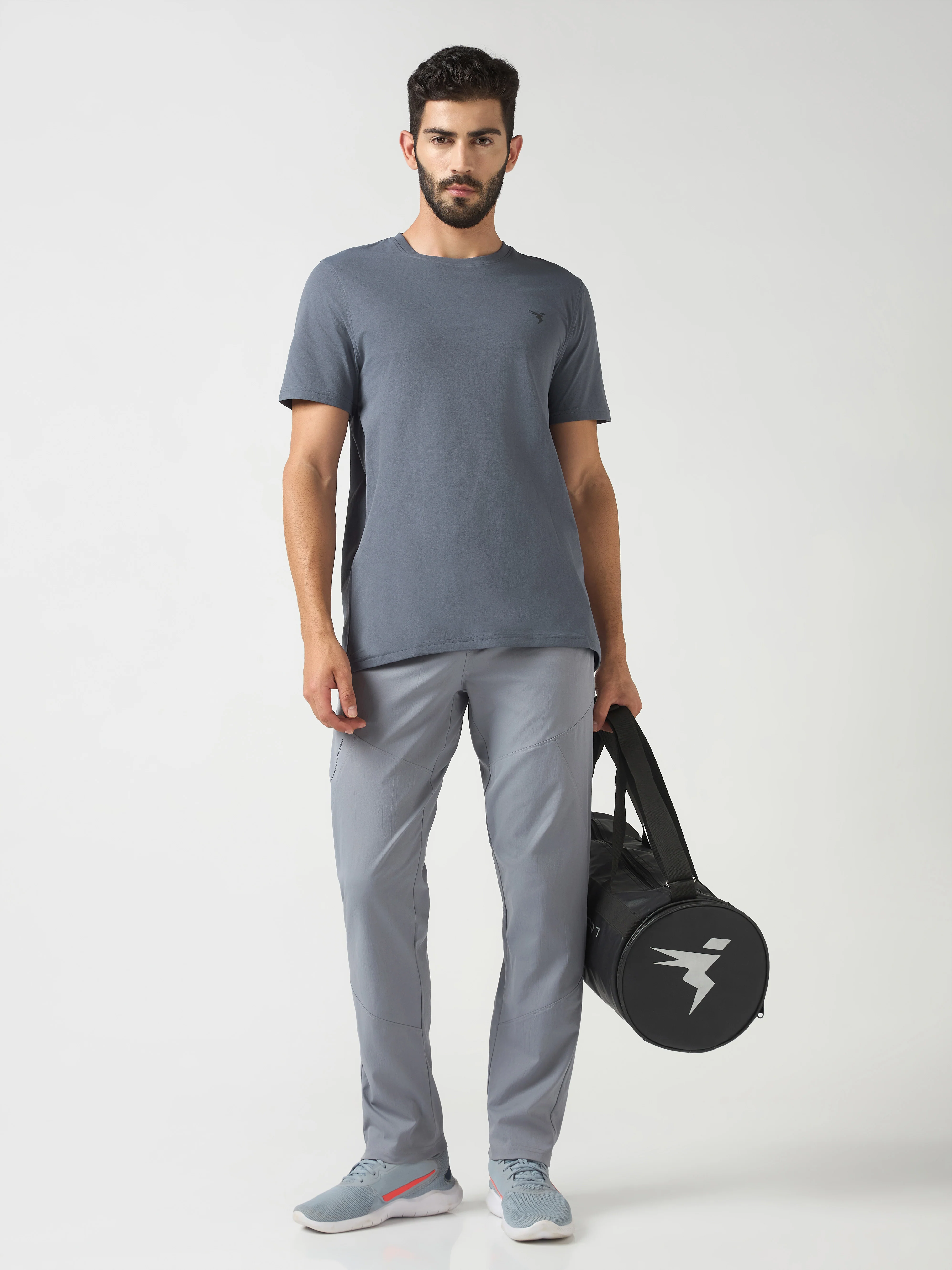 Men Solid Slim Fit Crew Neck T-shirt with COTFLEX - Image 5