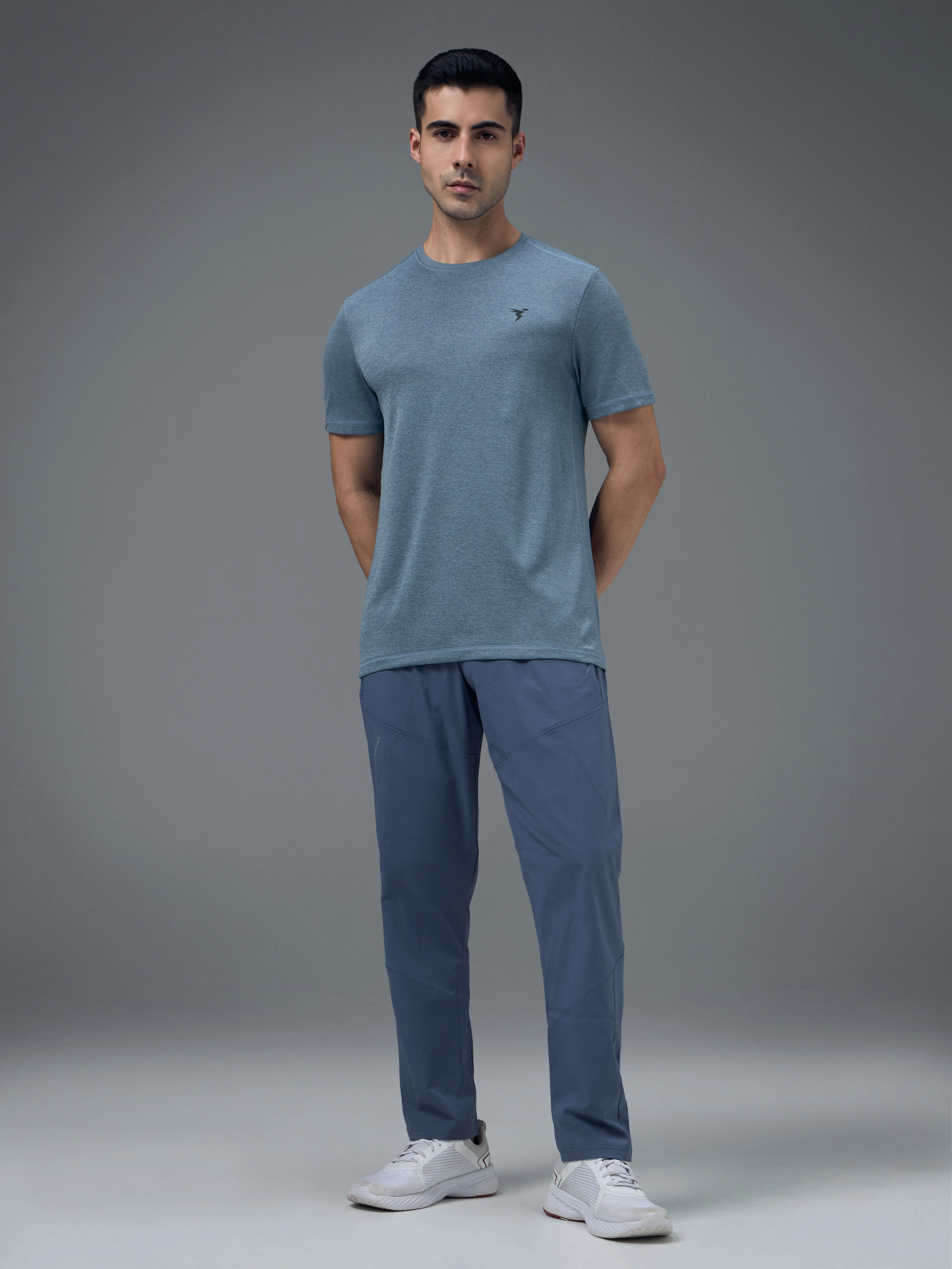 Men Solid Slim Fit Crew Neck T-shirt with DOUBLE COOL - Image 4