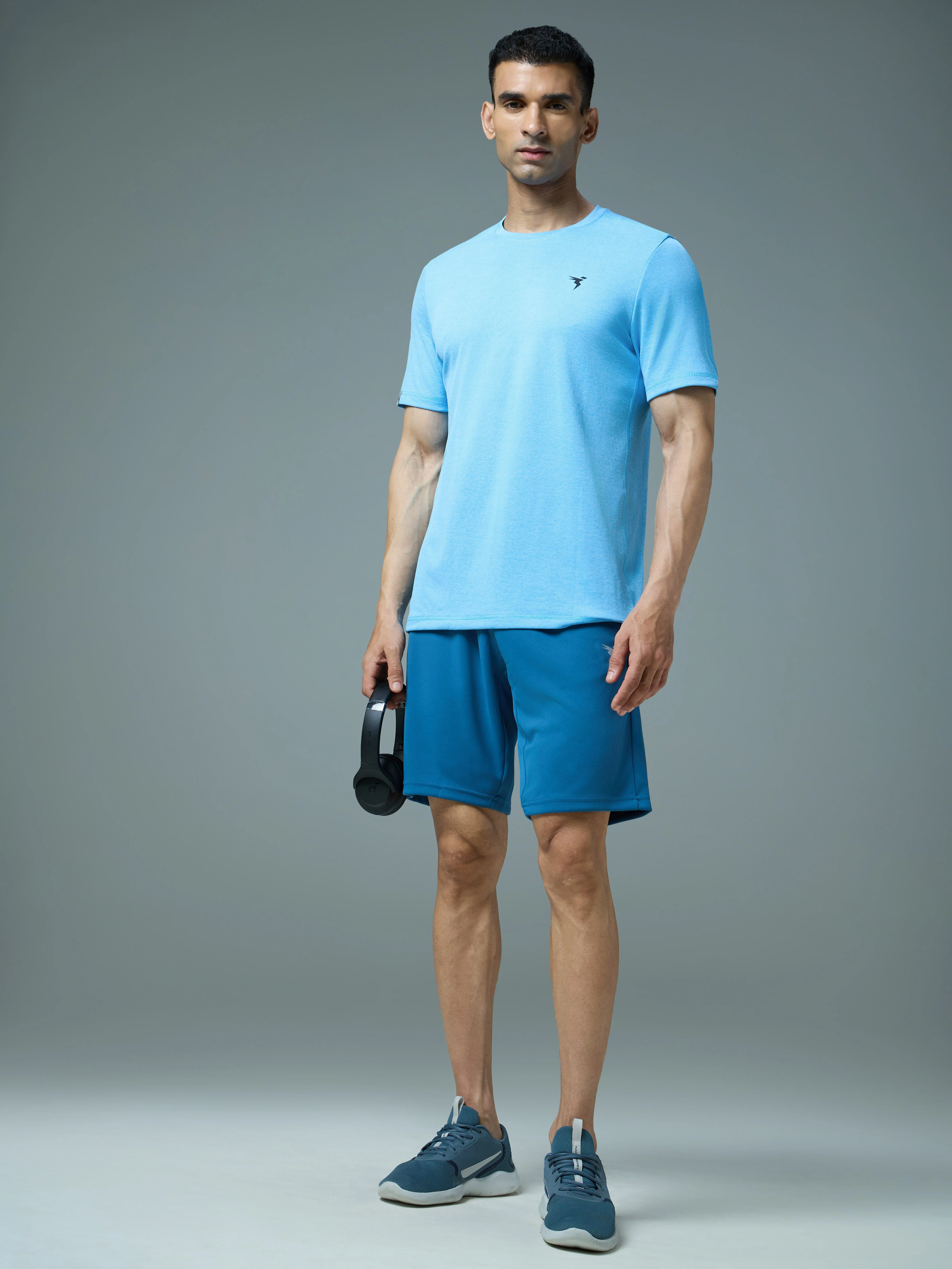 Men Solid Slim Fit Crew Neck T-shirt with DOUBLE COOL - Image 5