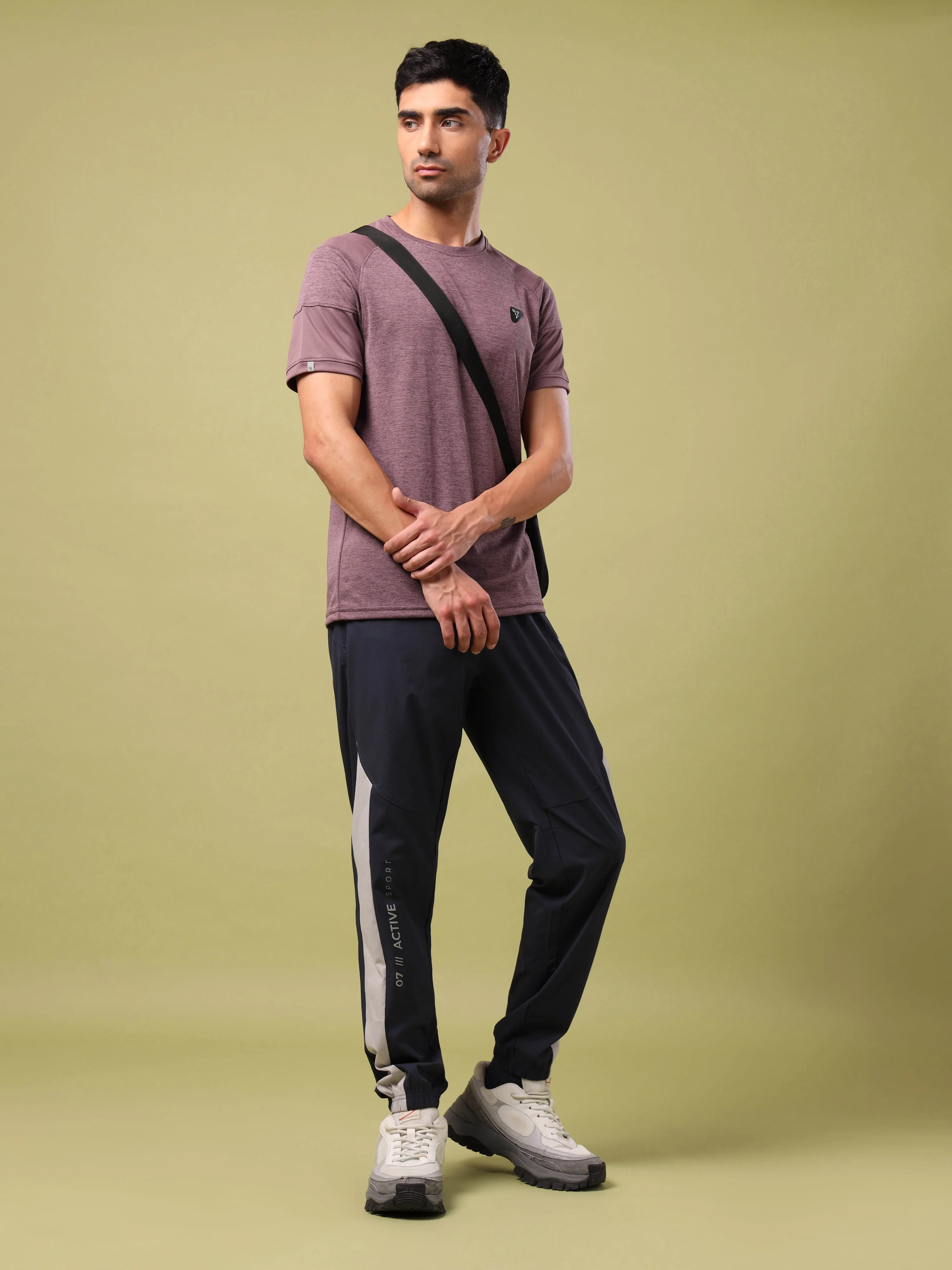 Men Solid Slim Fit Crew Neck T-shirt with DOUBLE COOL - Image 5