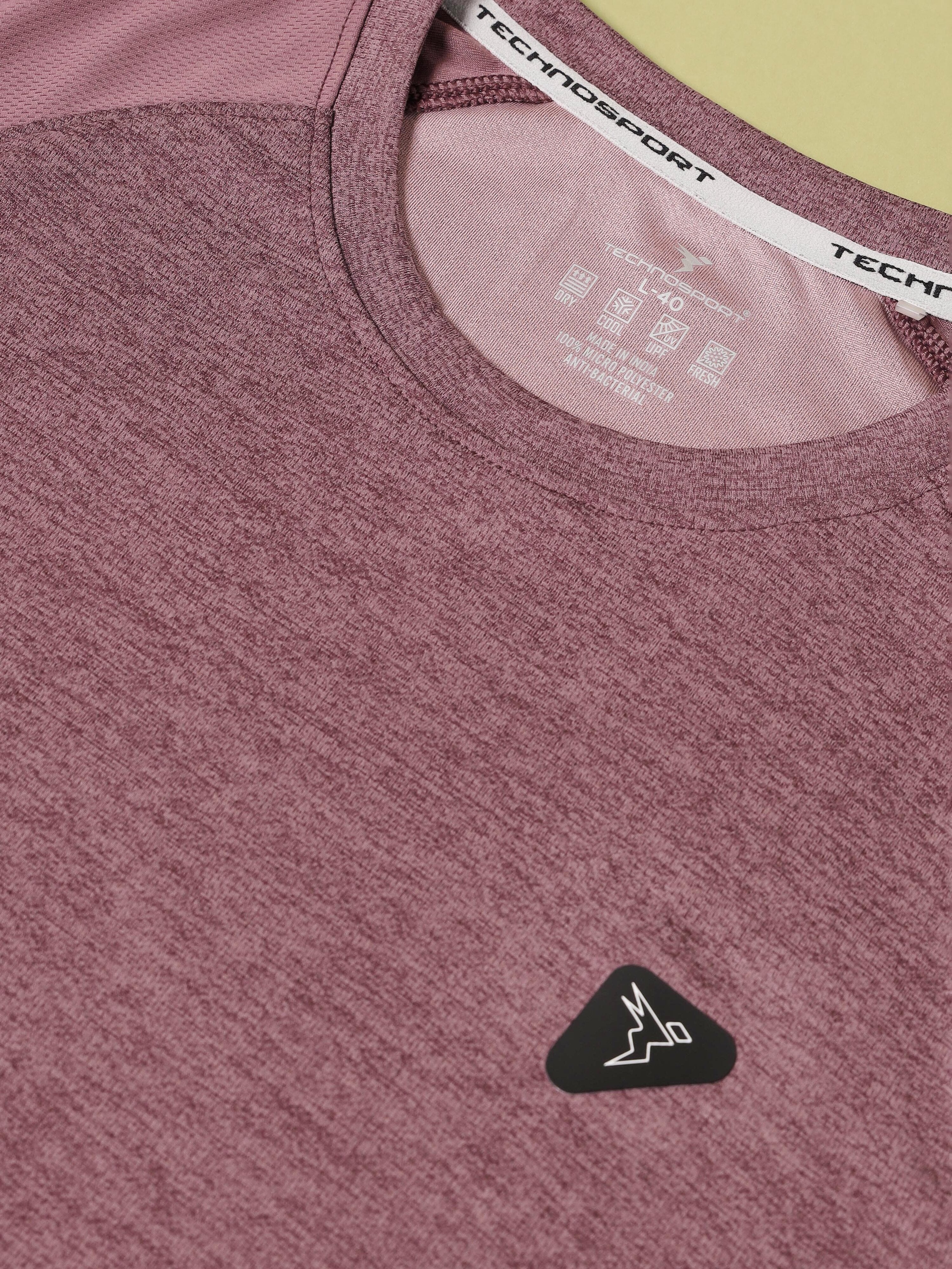 Men Solid Slim Fit Crew Neck T-shirt with DOUBLE COOL - Image 7