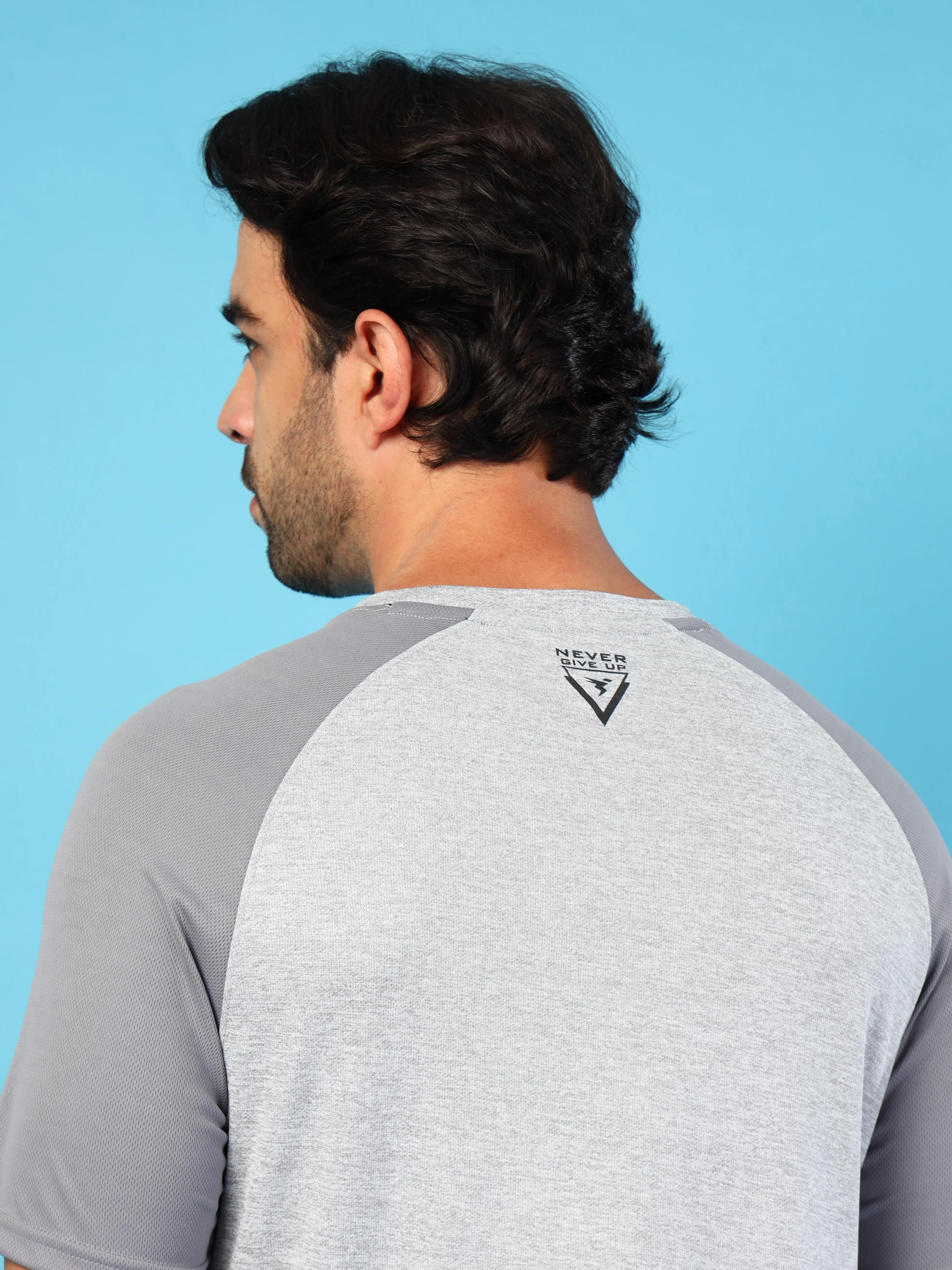 Men Solid Slim Fit Crew Neck T-shirt with DOUBLE COOL - Image 8