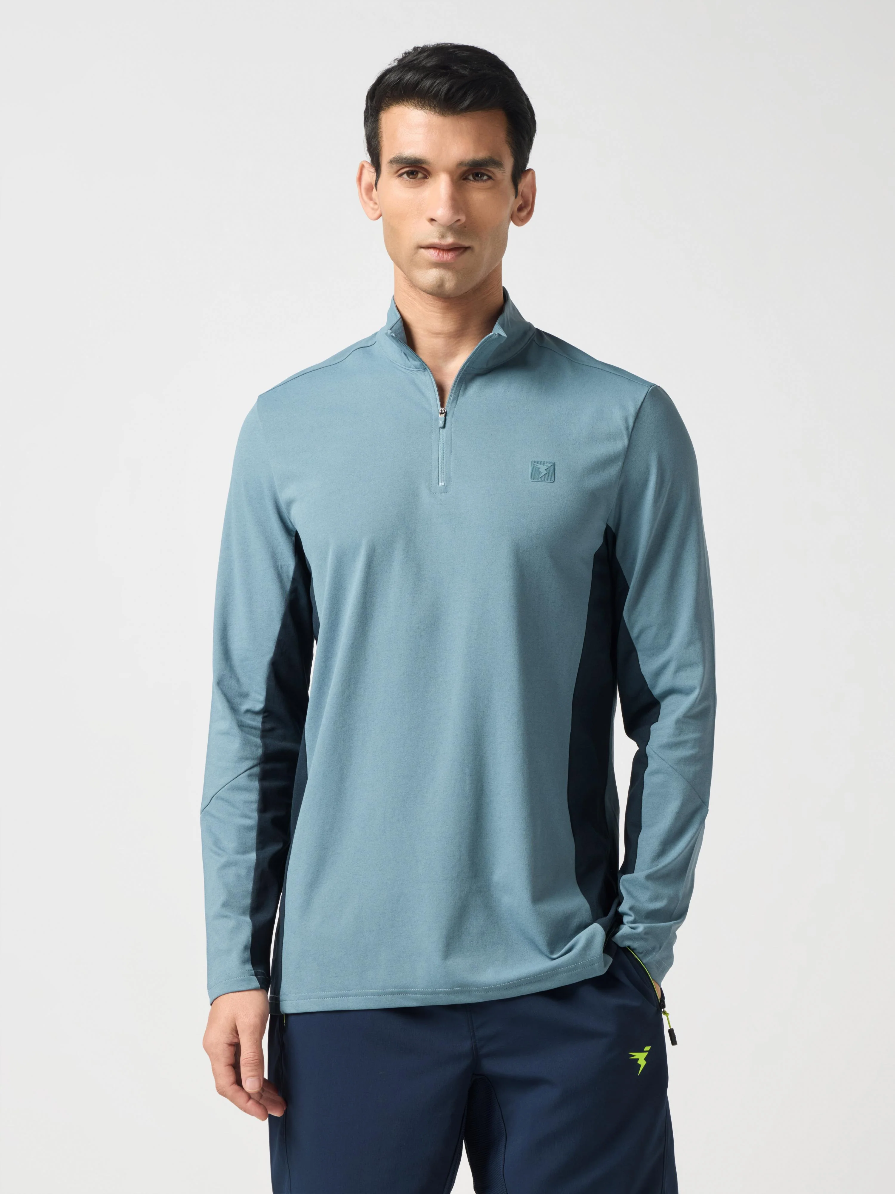 Men Solid Slim Fit Crew Neck T-shirt with ELASTO PLUS - Image 2