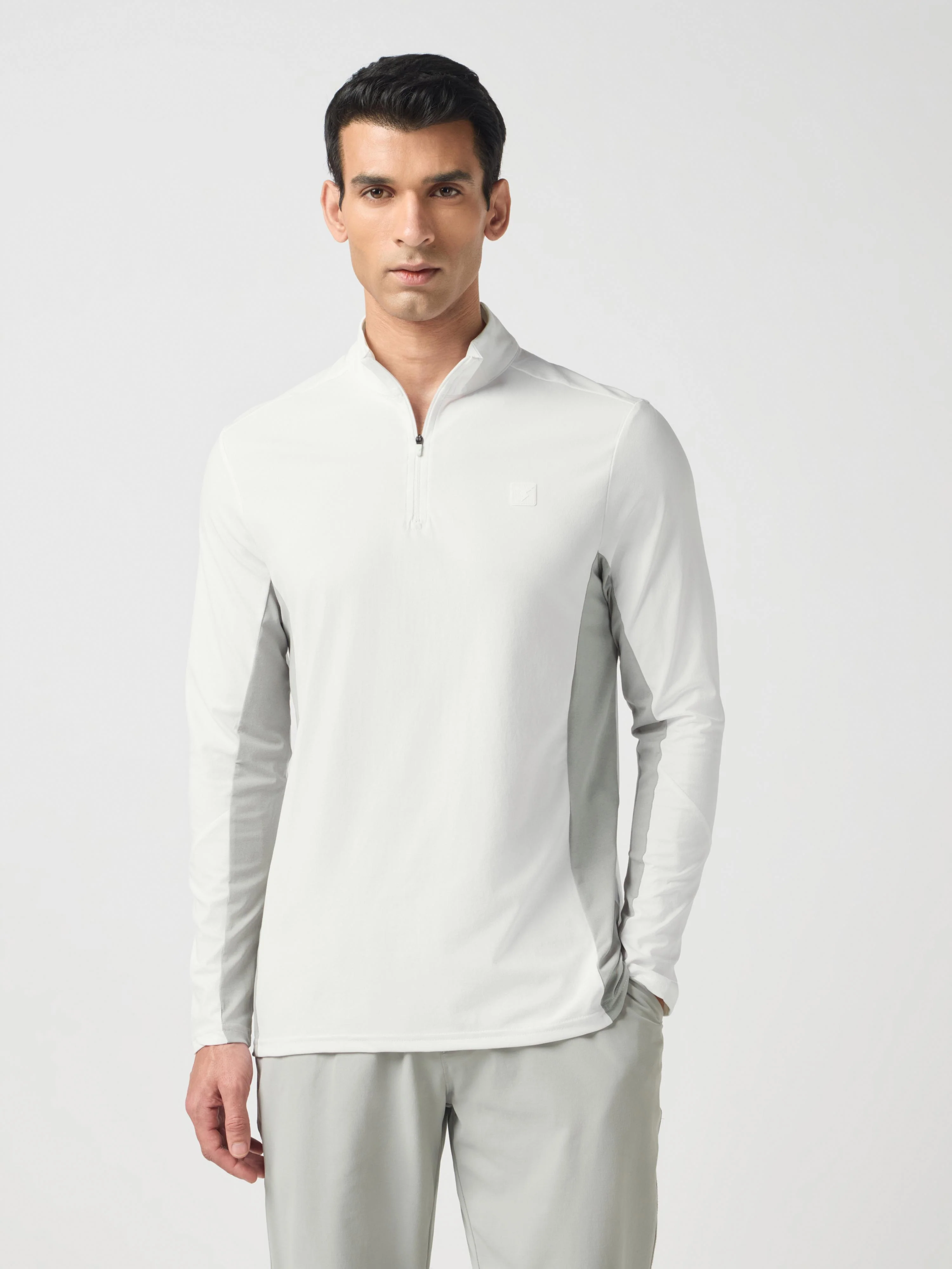 Men Solid Slim Fit Crew Neck T-shirt with ELASTO PLUS - Image 2