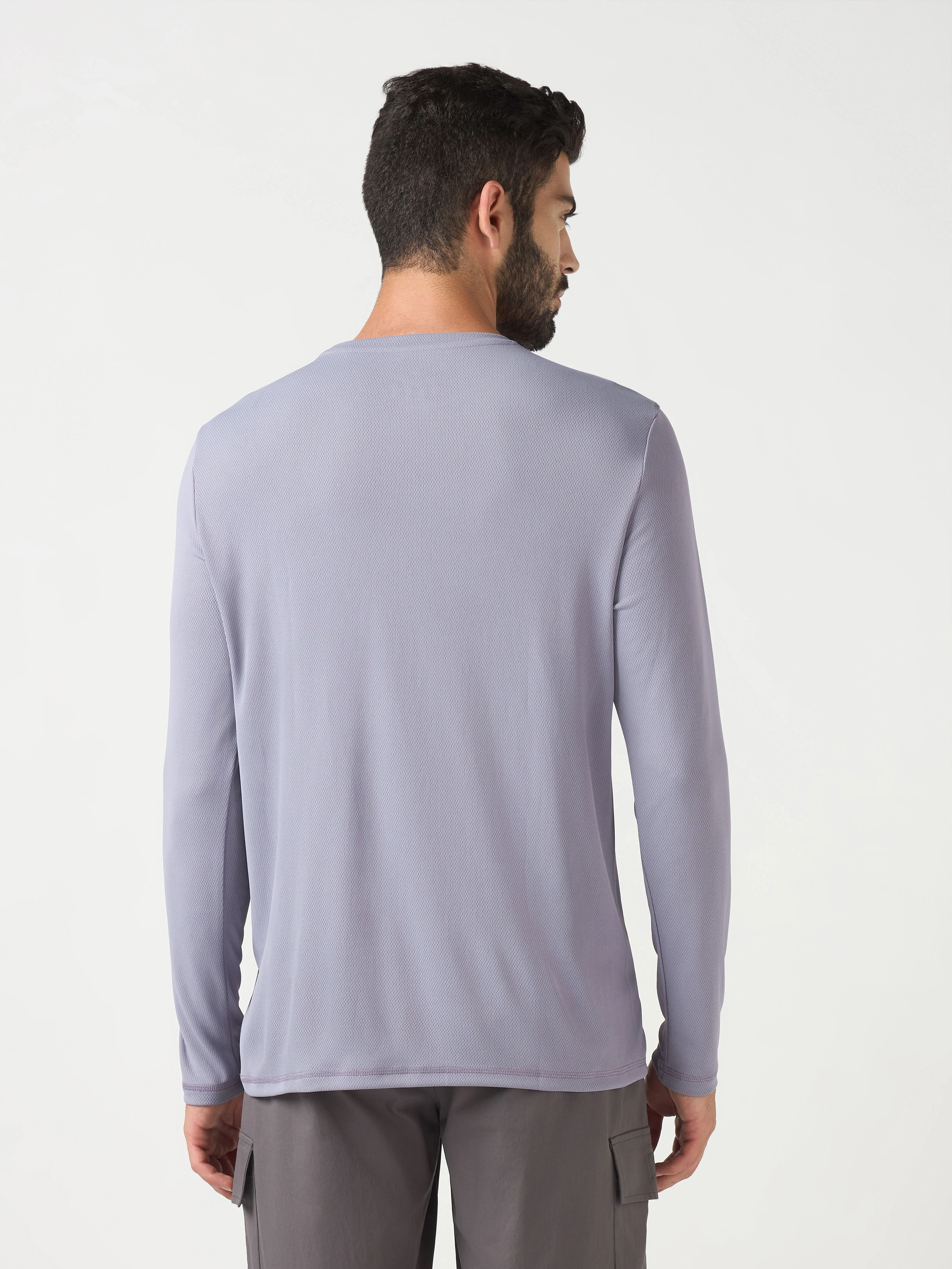 Men Solid Slim Fit Crew Neck T-shirt with TECHNO COOL+ - Image 3
