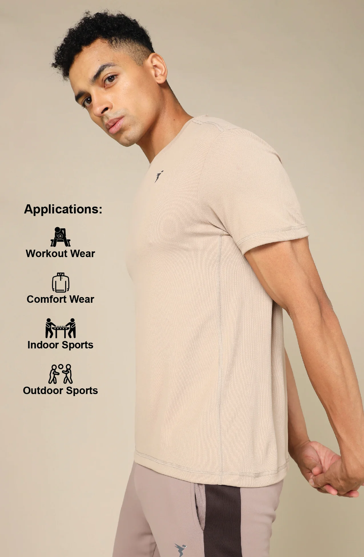 Men Solid Slim Fit Crew Neck T-shirt with TECHNO COOL+ - Image 5