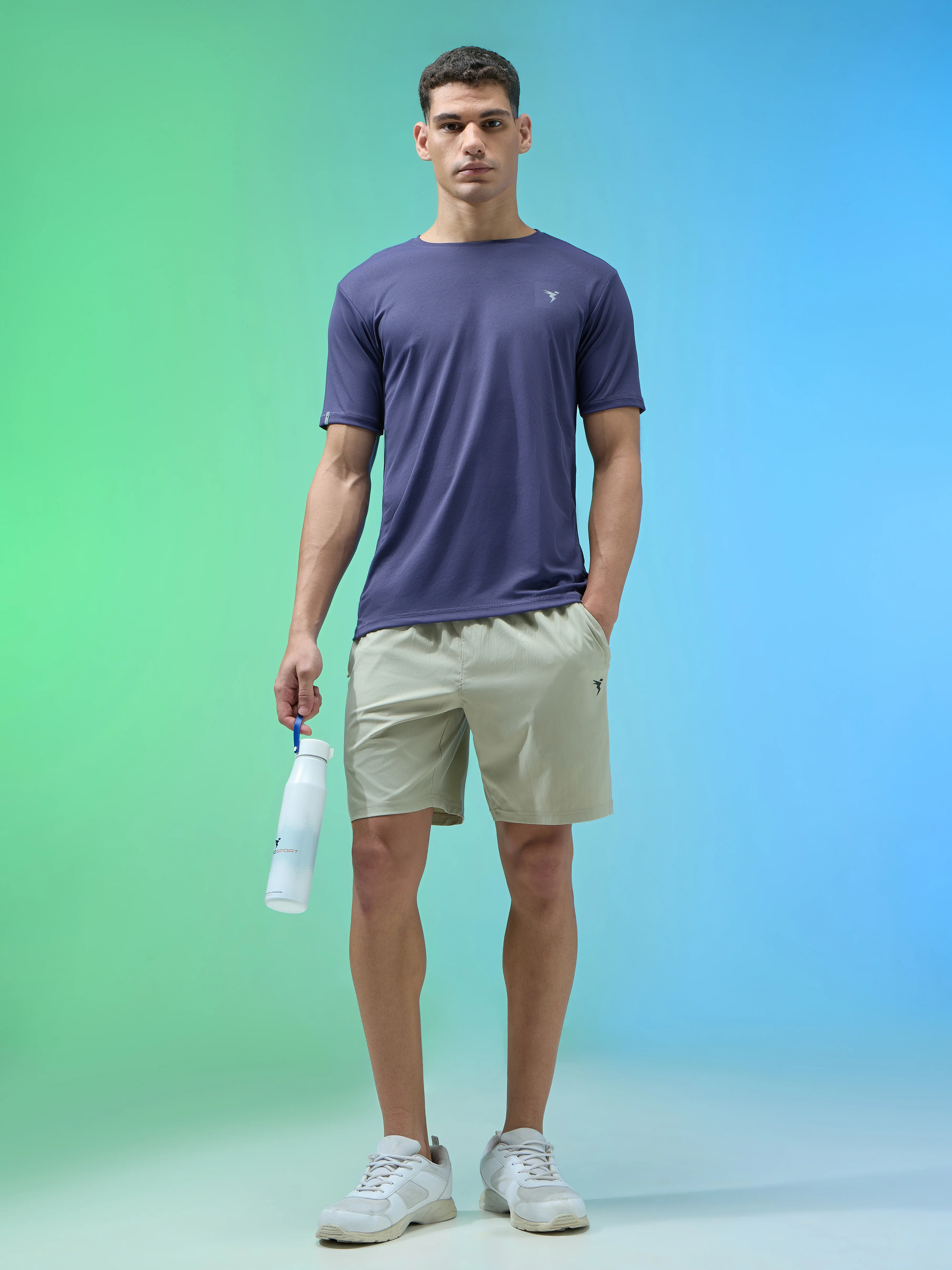 Men Solid Slim Fit Crew Neck T-shirt with TECHNO COOL+ - Image 5
