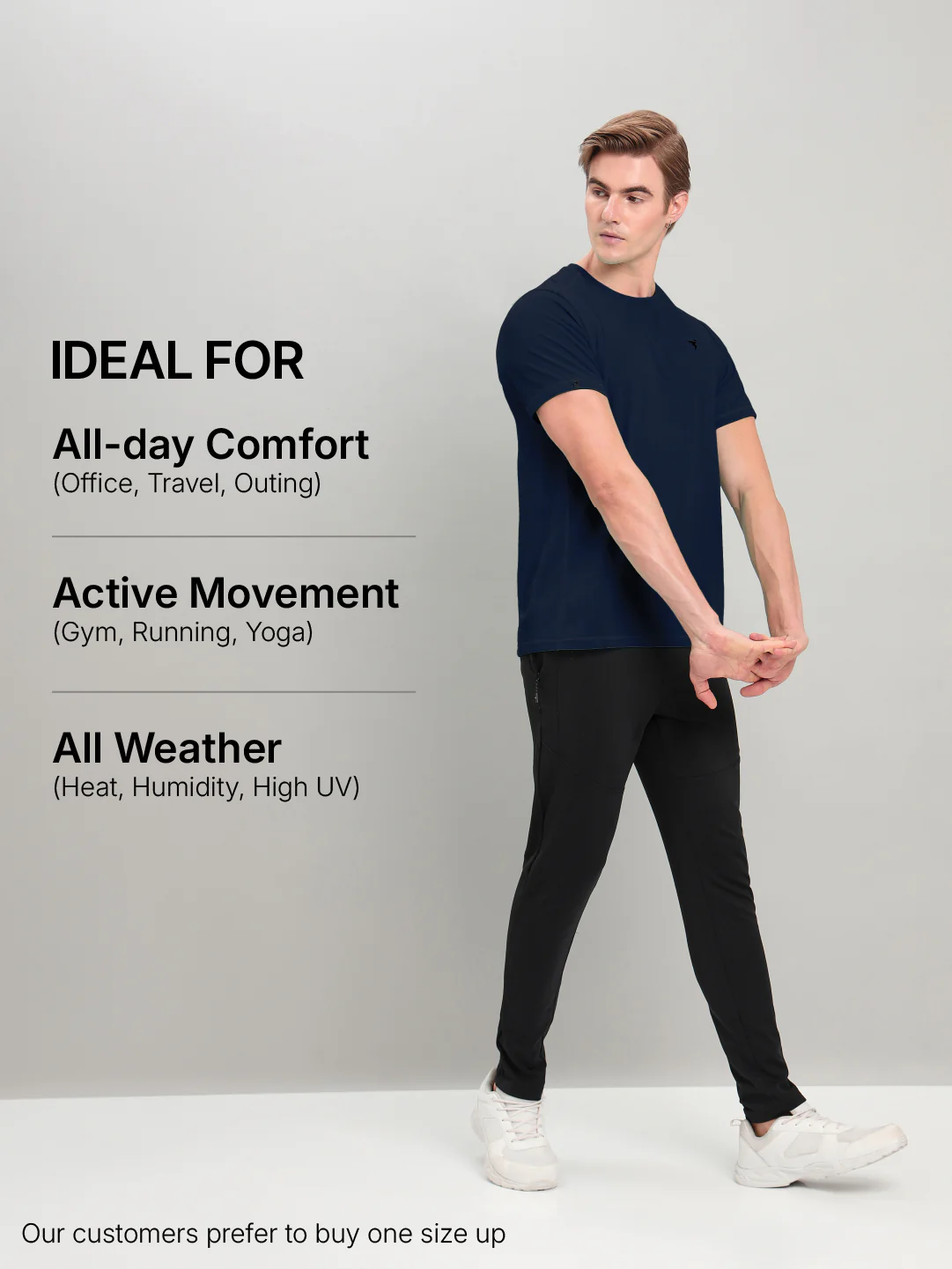 Men Solid Slim Fit Crew Neck T-shirt with TECHNO COOL+ - Image 5