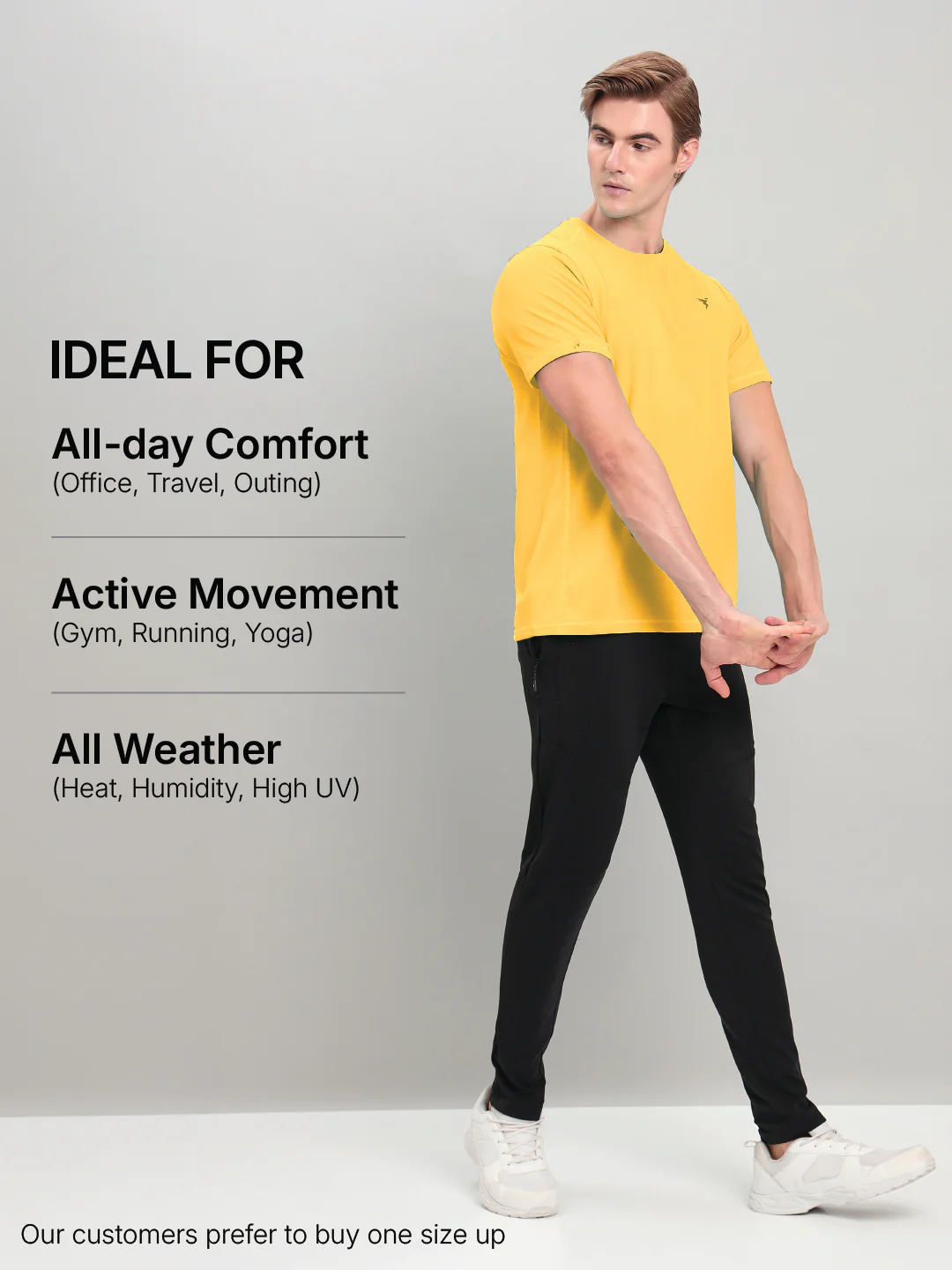 Men Solid Slim Fit Crew Neck T-shirt with TECHNO COOL+ - Image 5