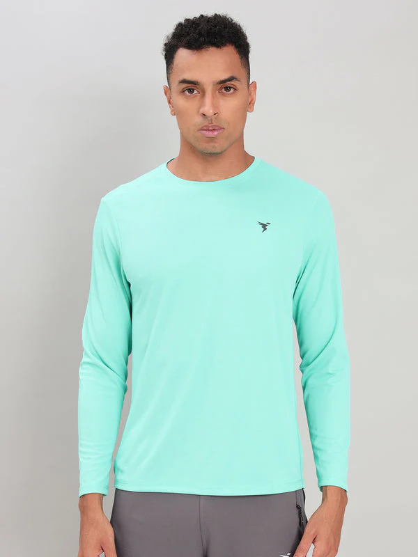 Men Solid Slim Fit Crew Neck T-shirt with TECHNO COOL+ - Image 2