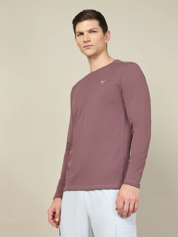 Men Solid Slim Fit Crew Neck T-shirt with TECHNO COOL+ - Image 4