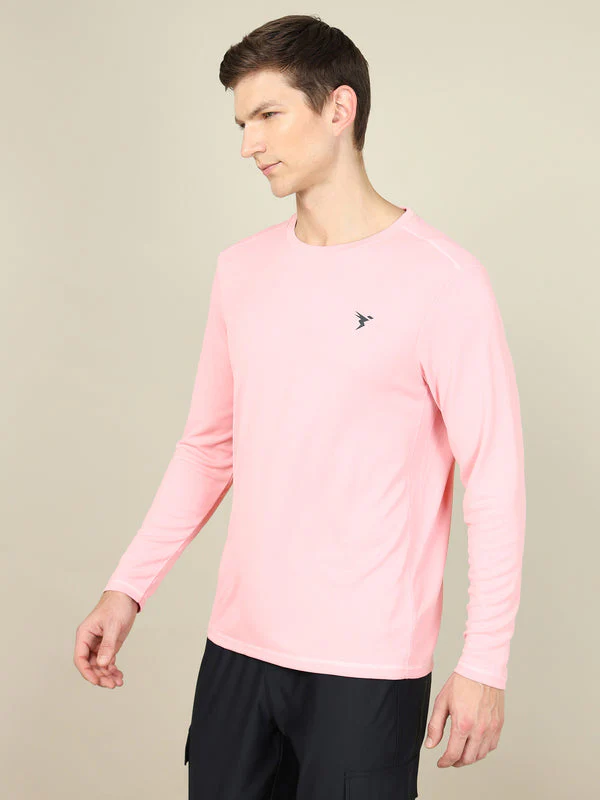 Men Solid Slim Fit Crew Neck T-shirt with TECHNO COOL+ - Image 3