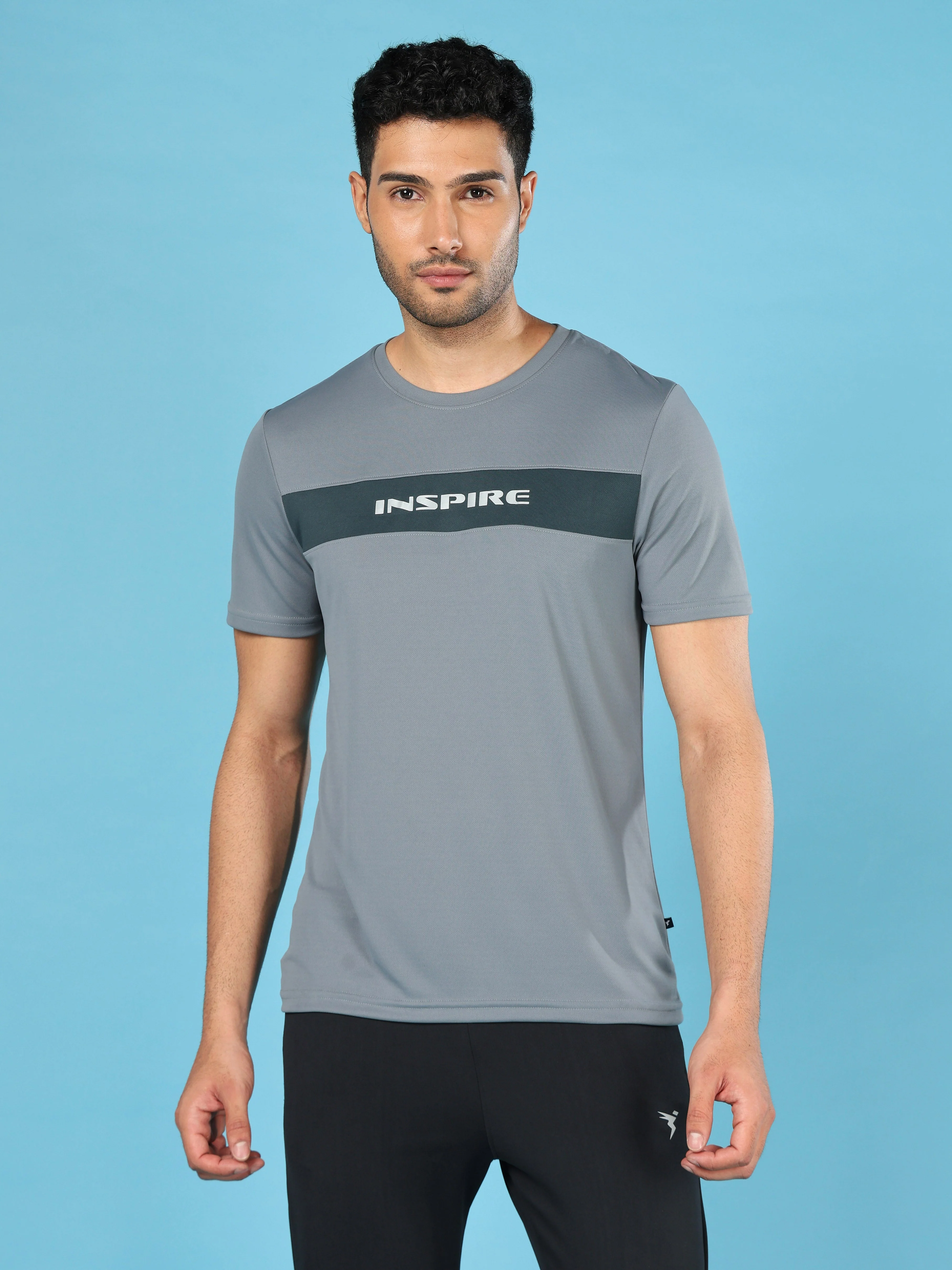 Men Solid Slim Fit Crew Neck T-shirt with TECHNO COOL+ - Image 2