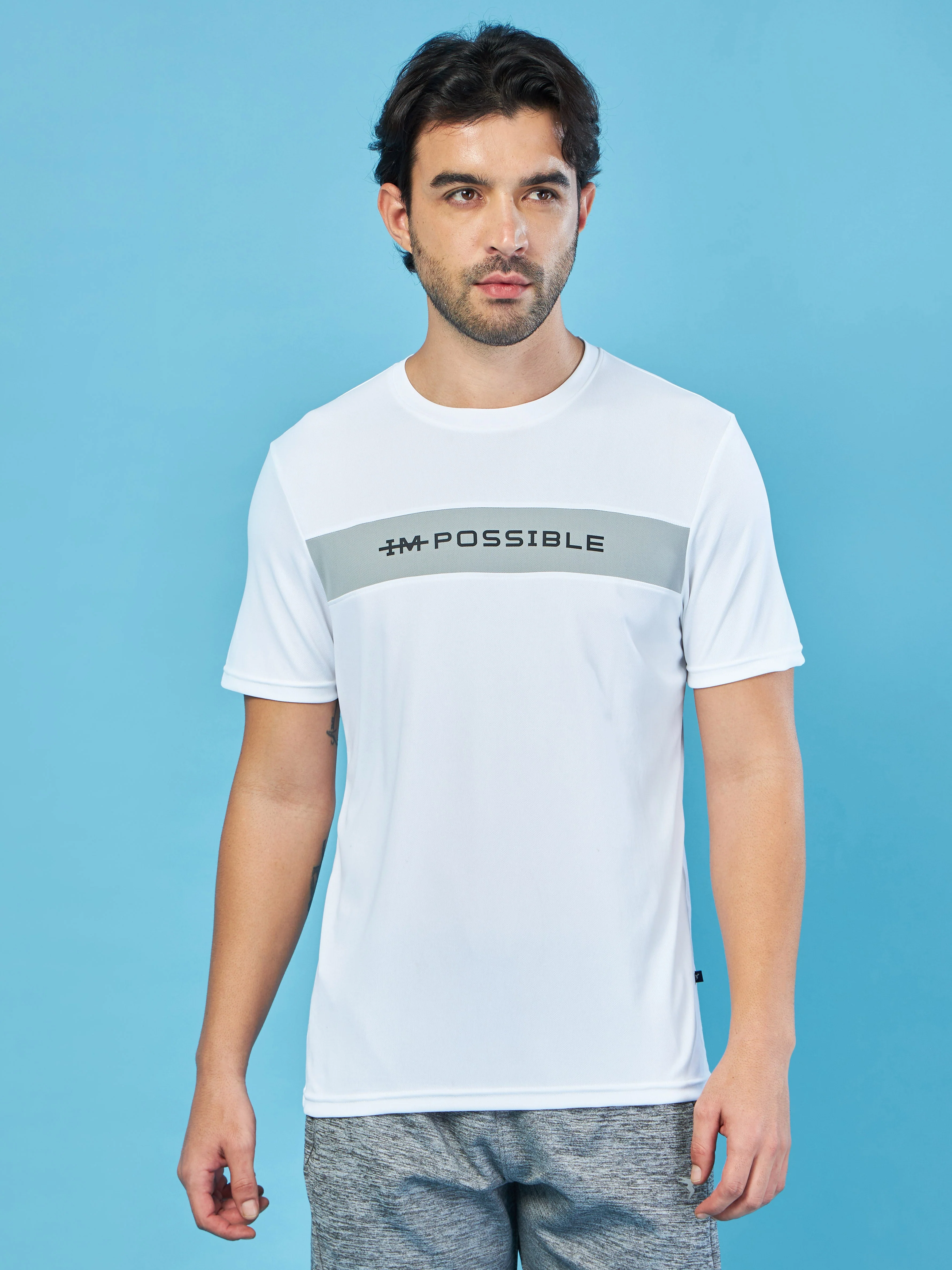 Men Solid Slim Fit Crew Neck T-shirt with TECHNO COOL+ - Image 5