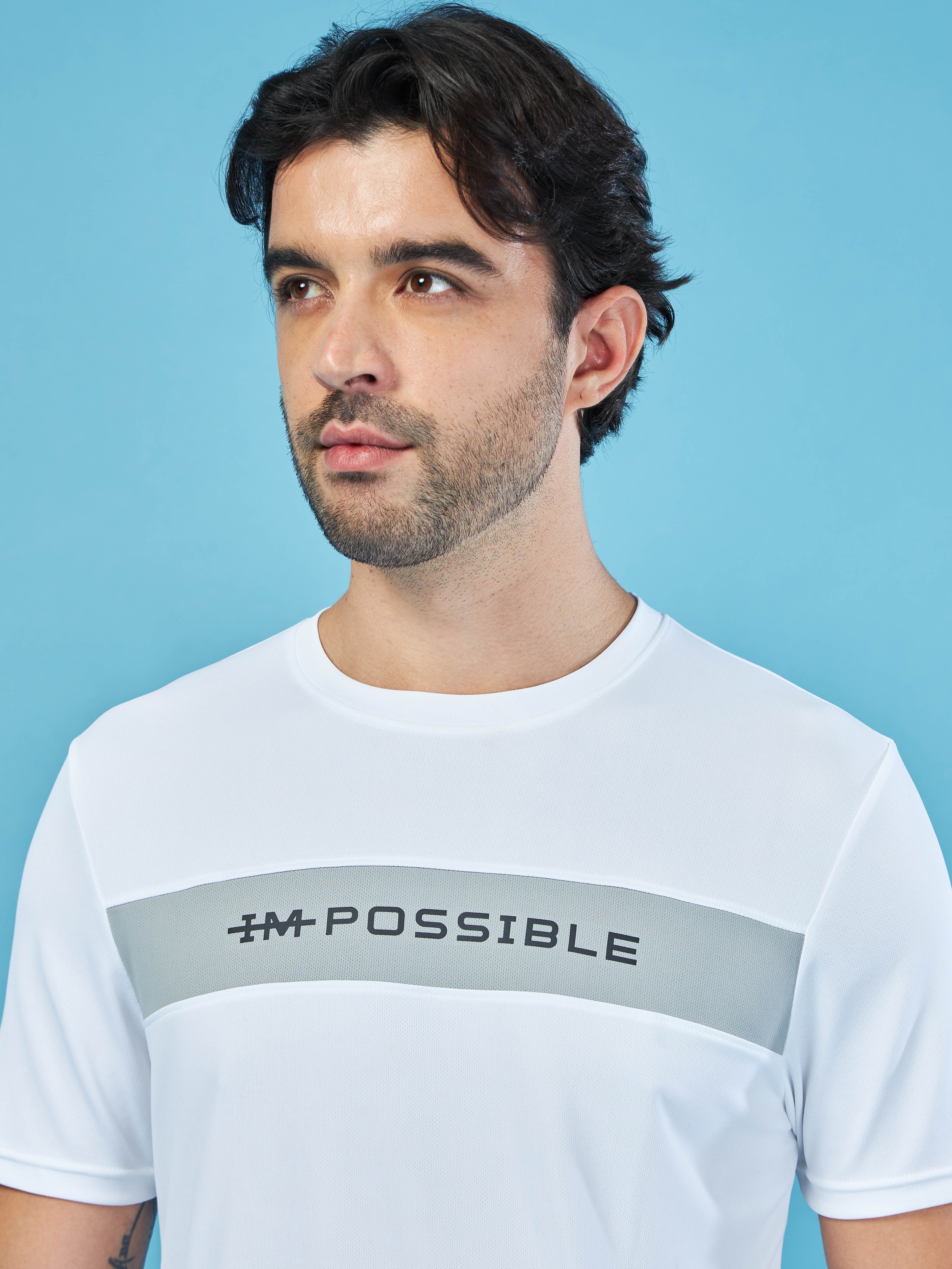 Men Solid Slim Fit Crew Neck T-shirt with TECHNO COOL+ - Image 7