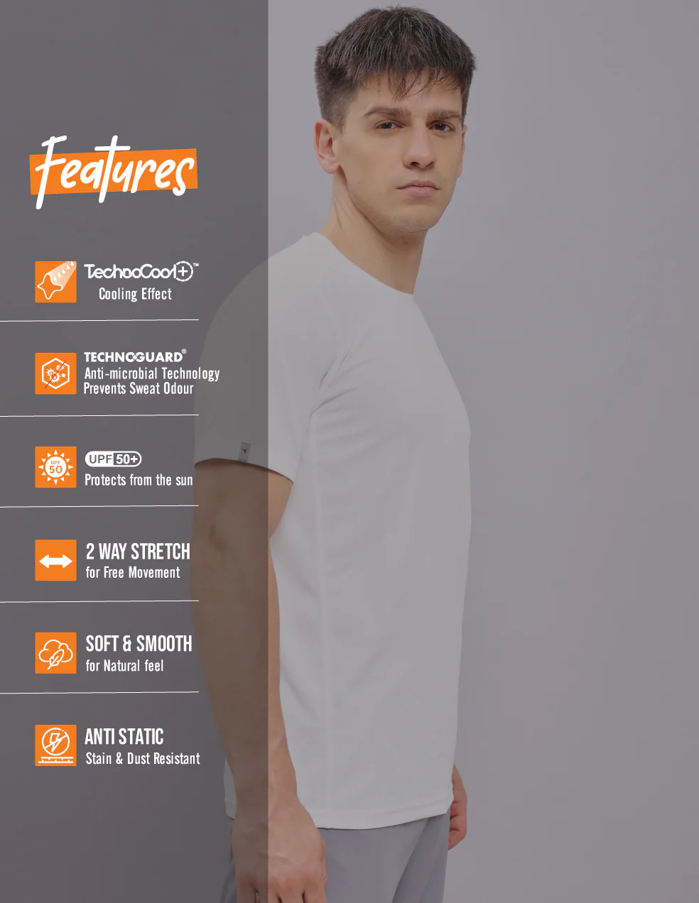 Men Solid Slim Fit Crew Neck T-shirt with TECHNO COOL+ (Pack of 2) - Image 5