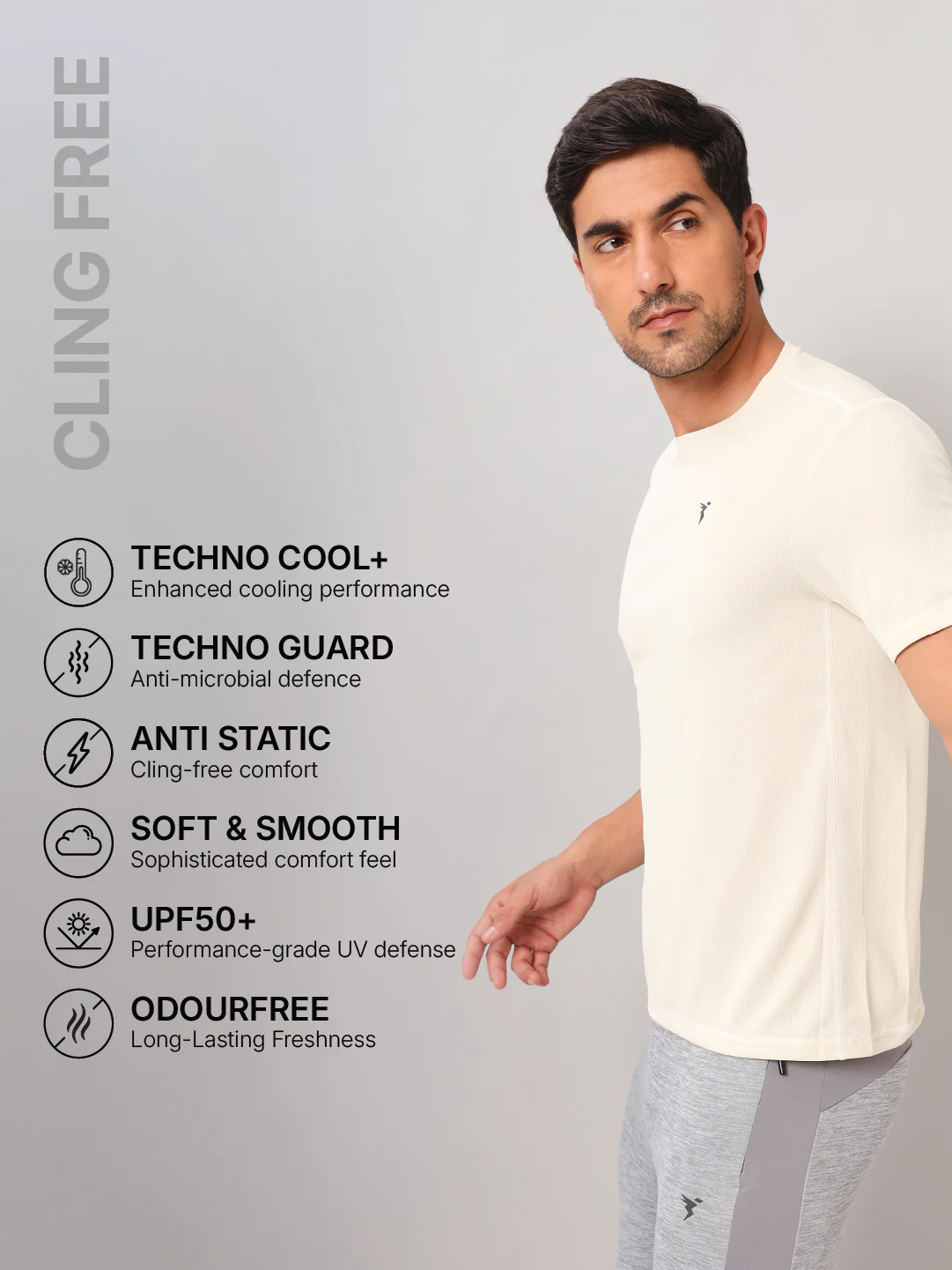 Men Solid Slim Fit Crew Neck T-shirt with TECHNO COOL+ (Pack of 2) - Image 5