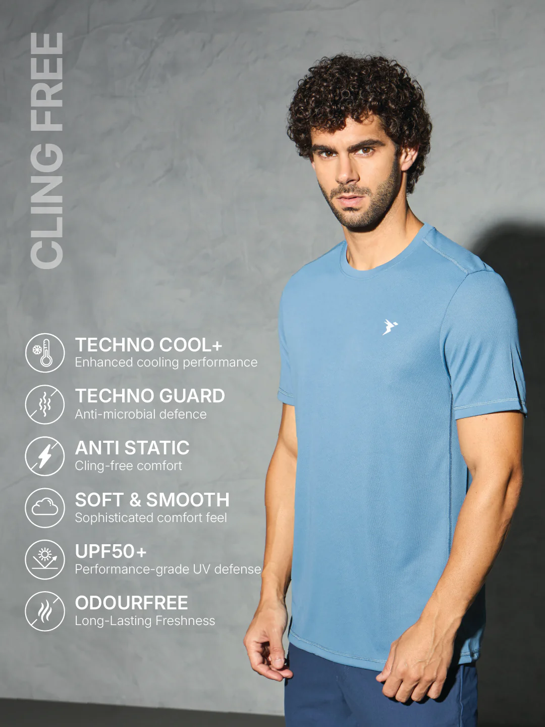 Men Solid Slim Fit Crew Neck T-shirt with TECHNO COOL+ (Pack of 2) - Image 6