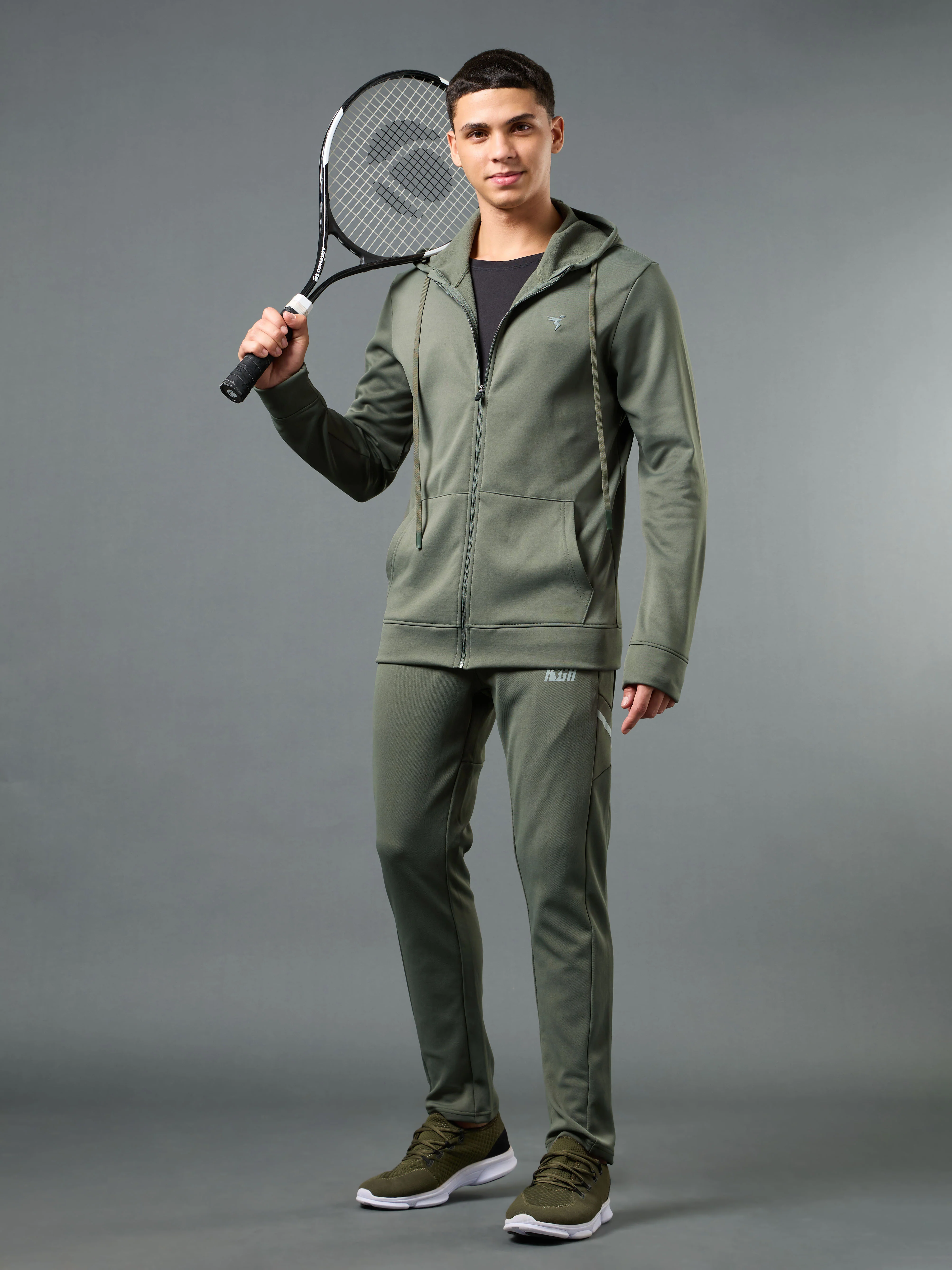 Men Solid Slim Fit Hooded Jacket with TECHNOWARM+ - Image 5