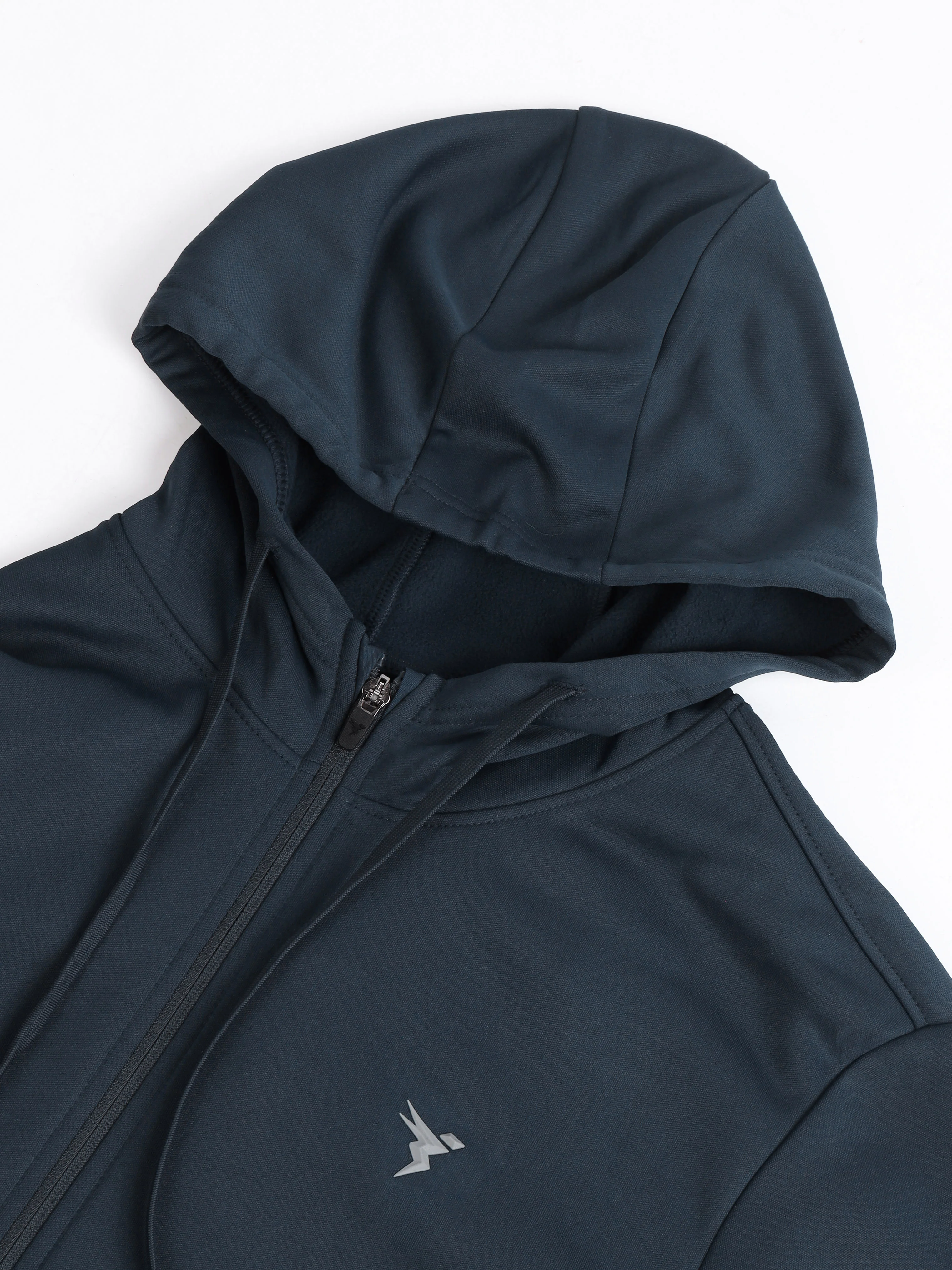 Men Solid Slim Fit Hooded Jacket with TECHNOWARM+ - Image 7