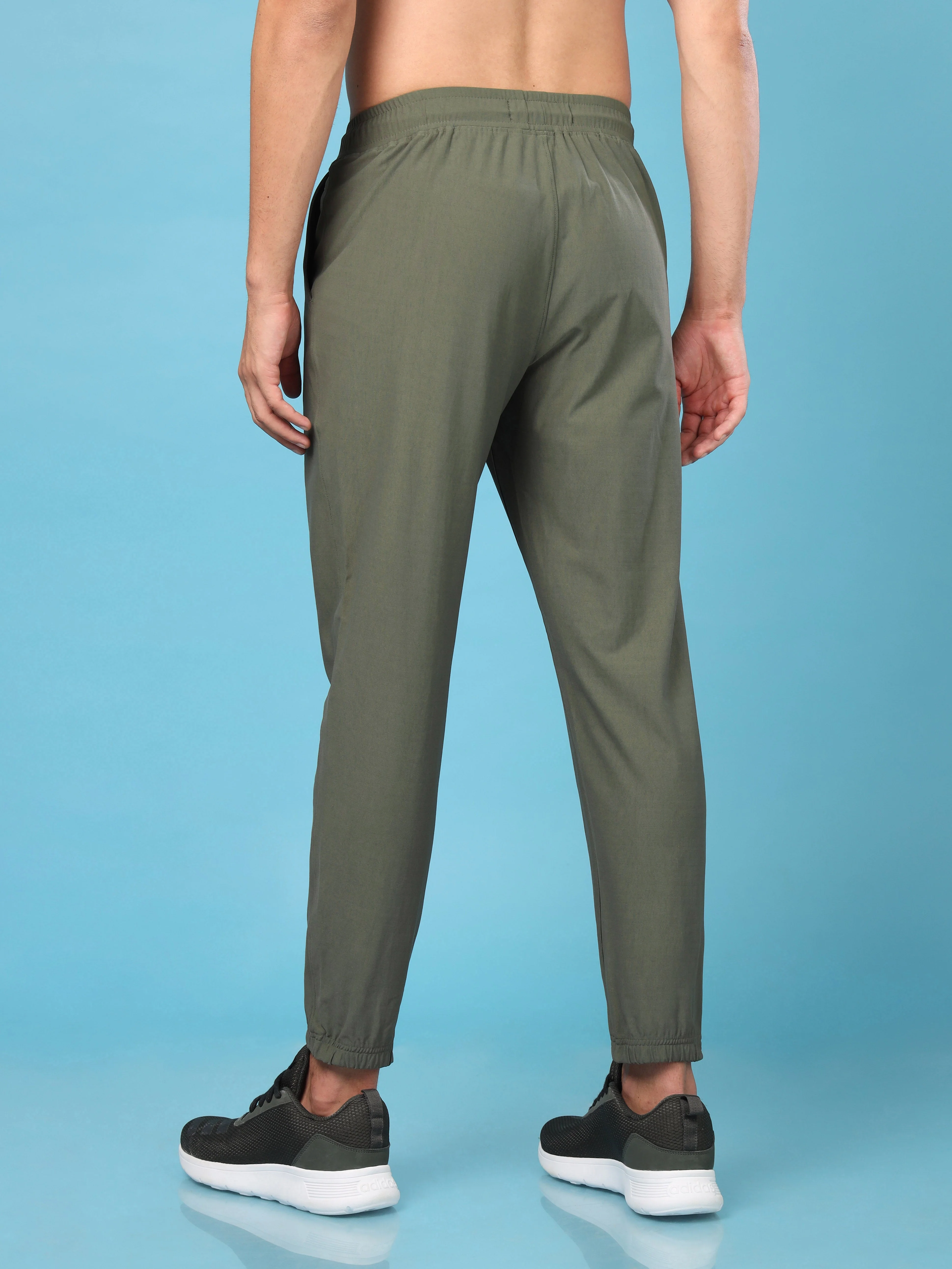 Men Solid Slim Fit Joggers with ELASTOPLUS - Image 3