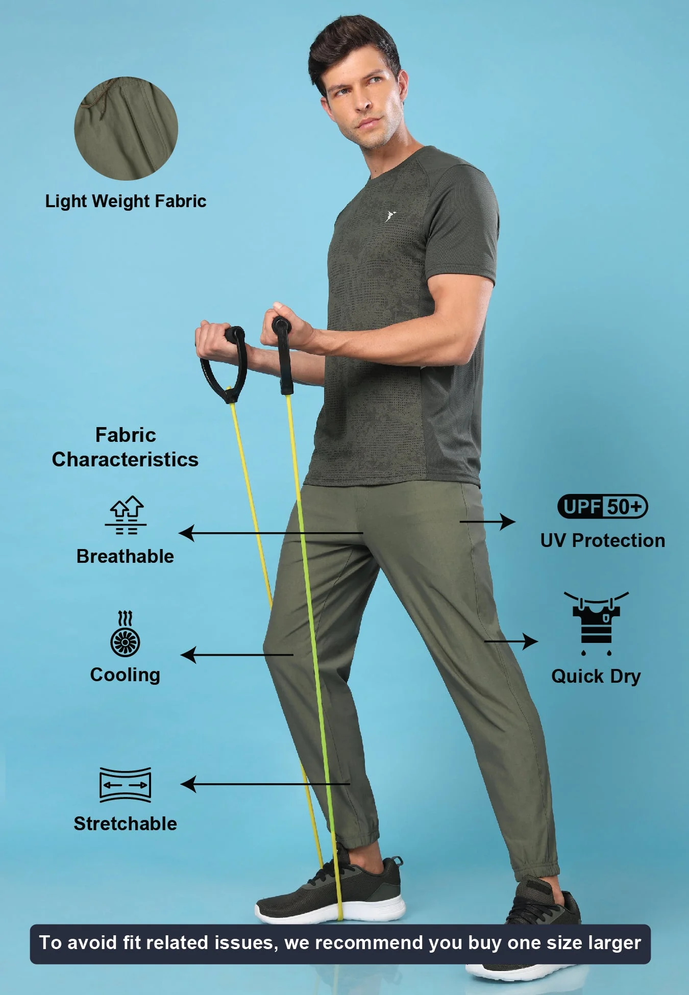 Men Solid Slim Fit Joggers with ELASTOPLUS - Image 4