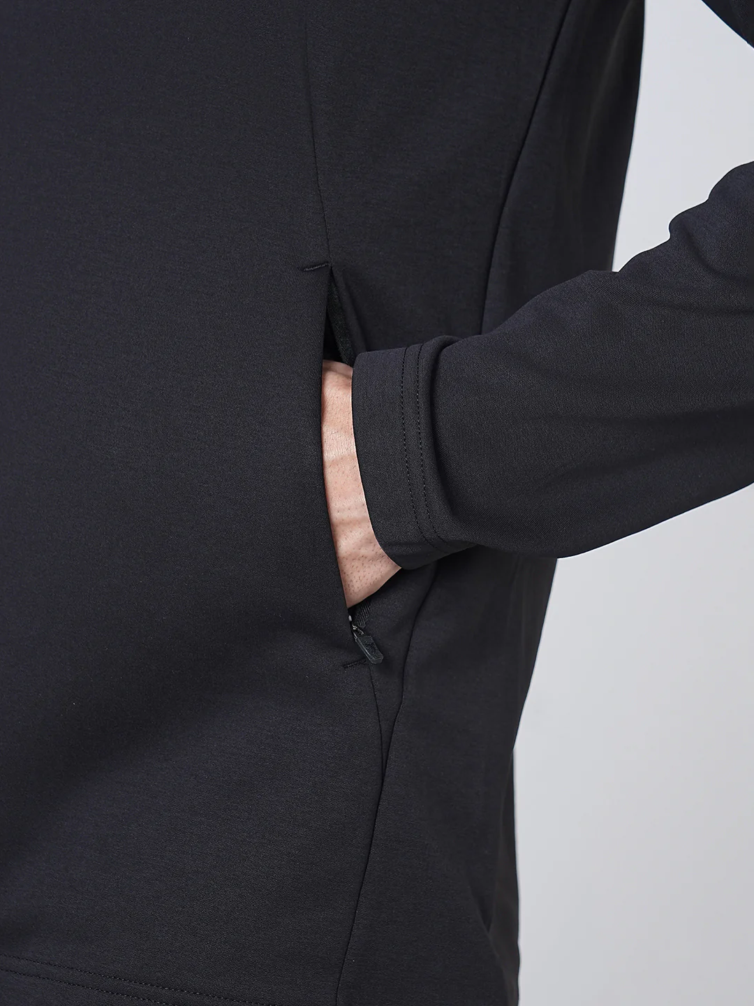 Men Solid Slim Fit Mock Neck Jacket with ELASTO PLUS - Image 8