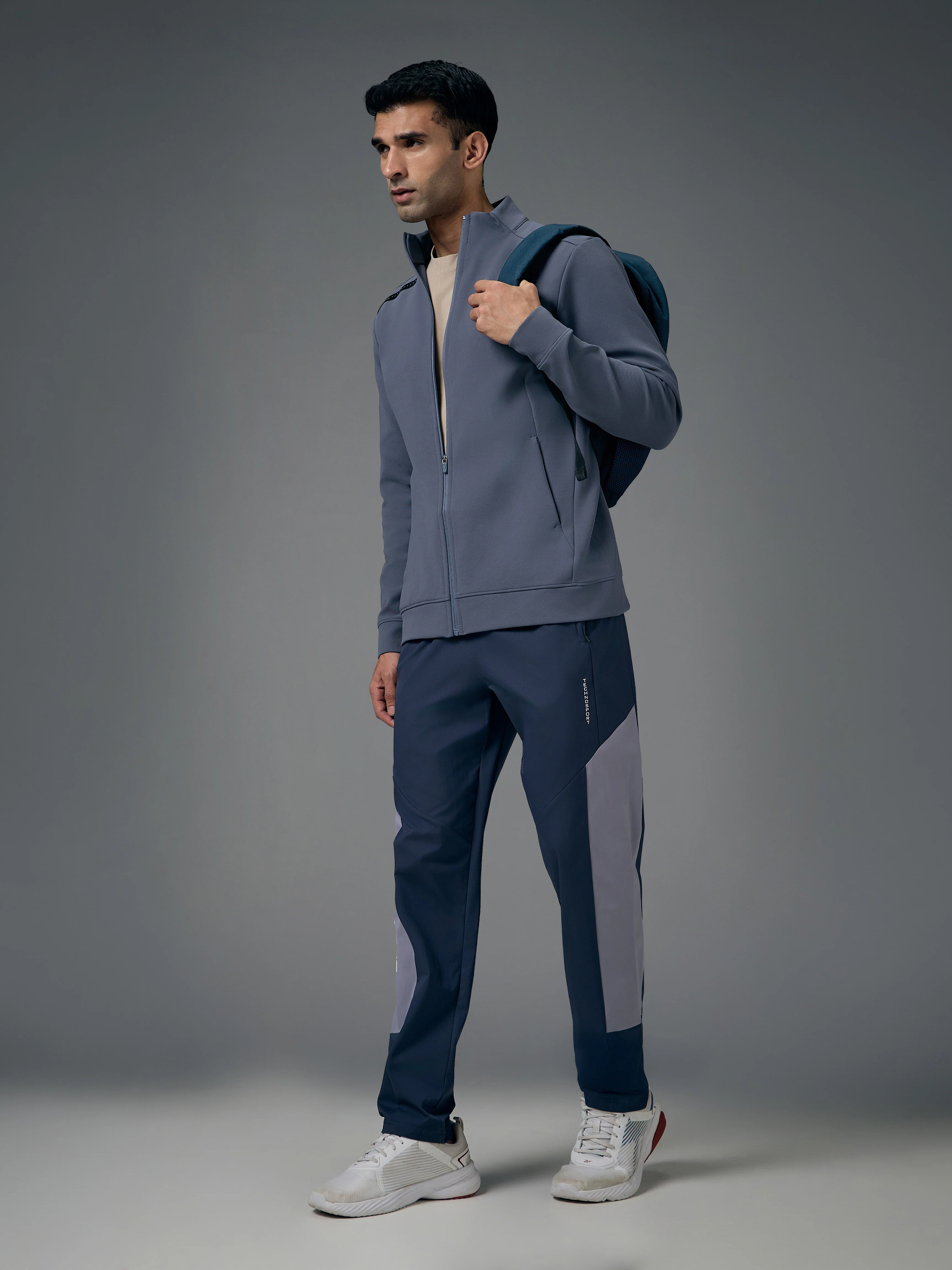 Men Solid Slim Fit Mock Neck Jacket with ELASTO PLUS - Image 5