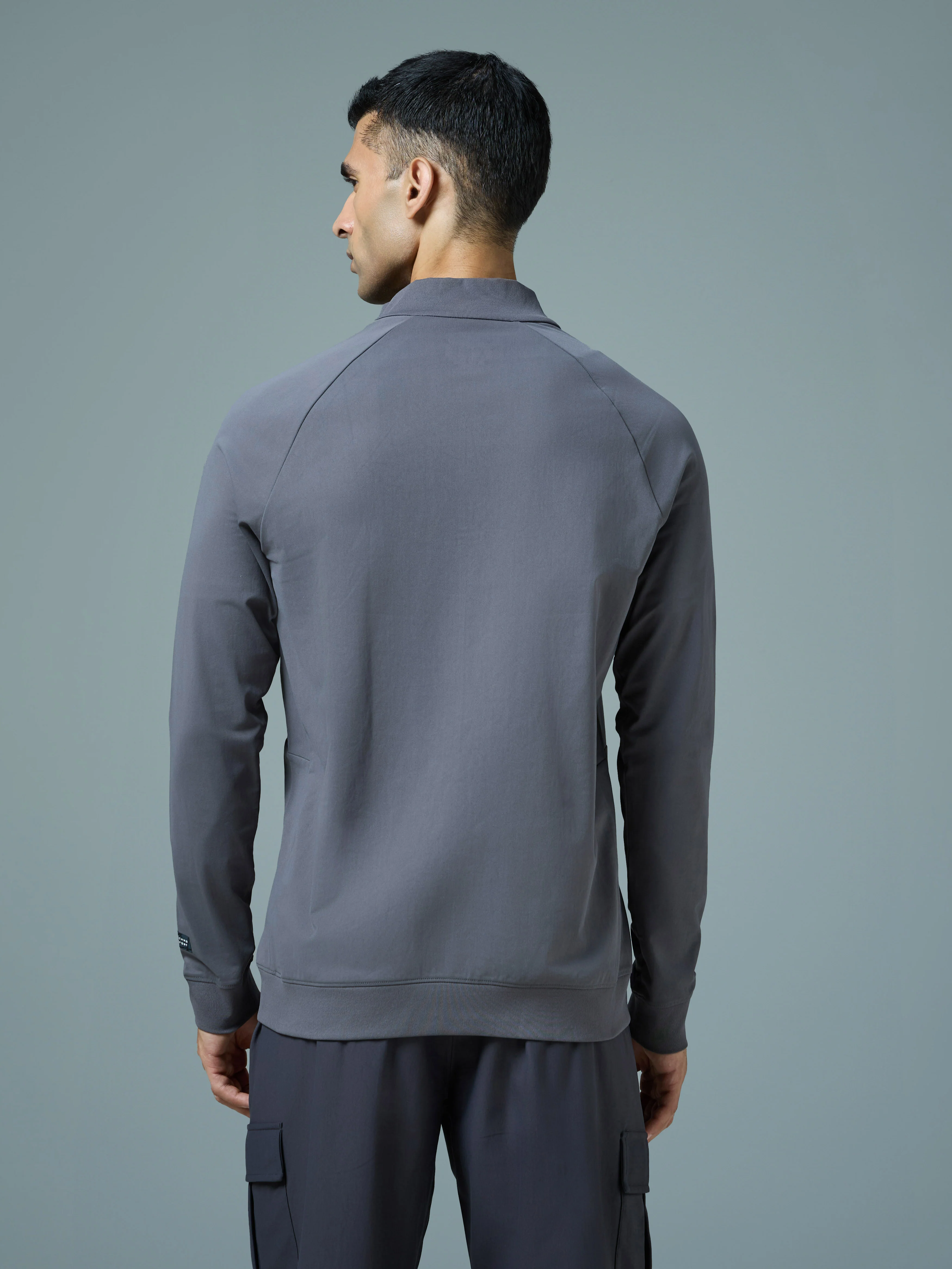 Men Solid Slim Fit Mock Neck Sports Jacket with DURACOOL+ - Image 3