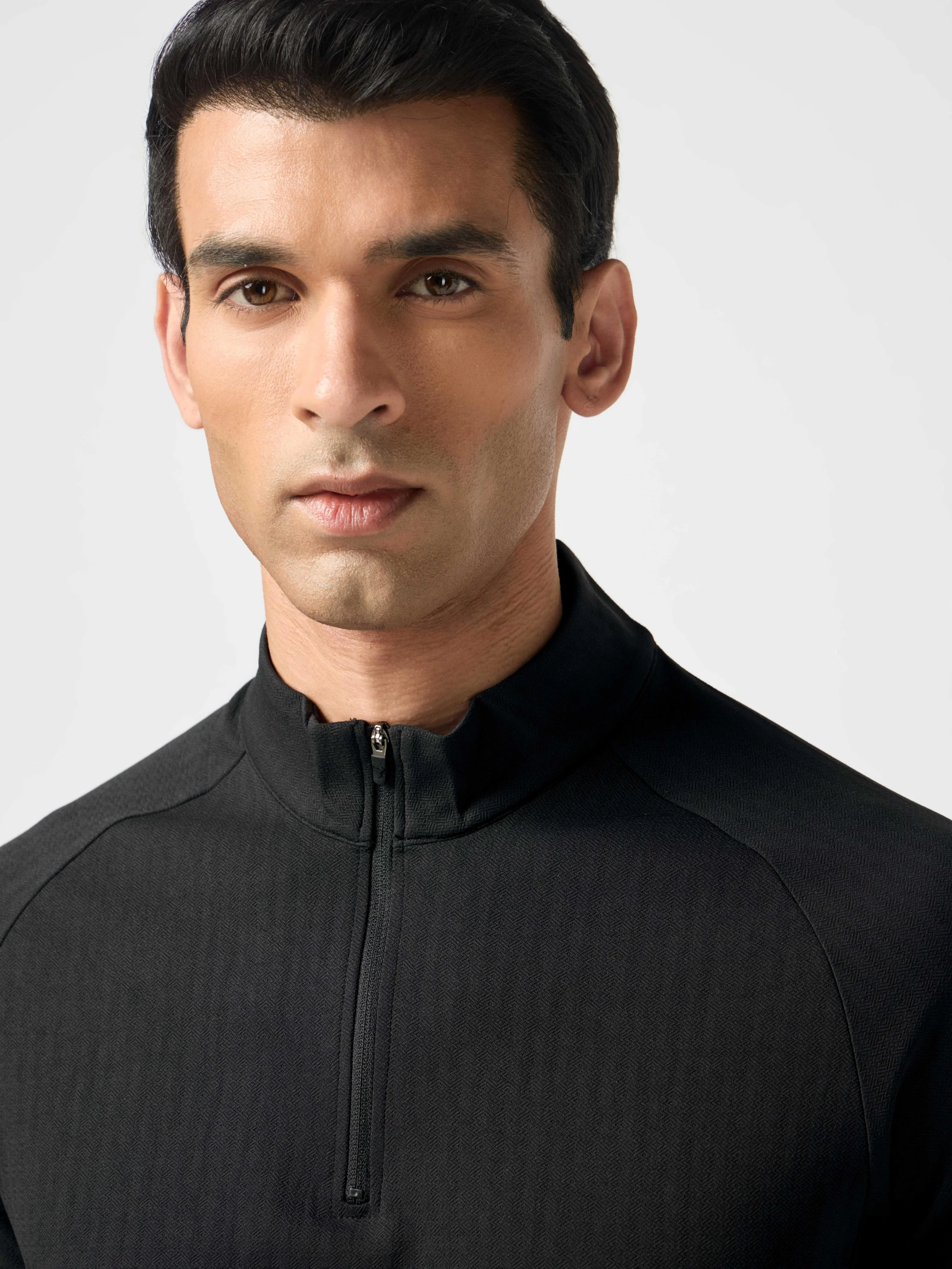 Men Solid Slim Fit Mock Neck Sports T-shirt with ELASTO PLUS - Image 5
