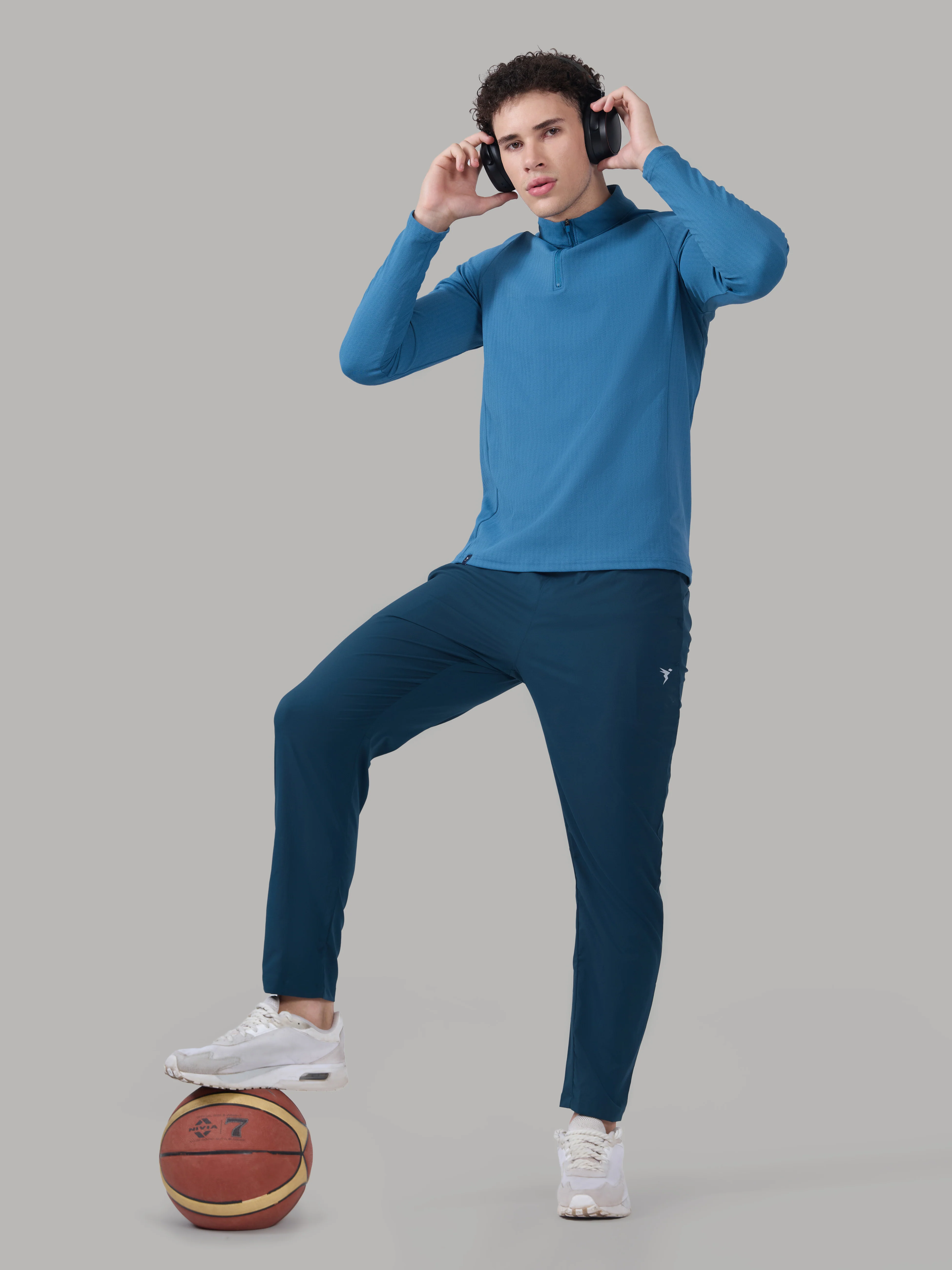 Men Solid Slim Fit Mock Neck Sports T-shirt with ELASTO PLUS - Image 6