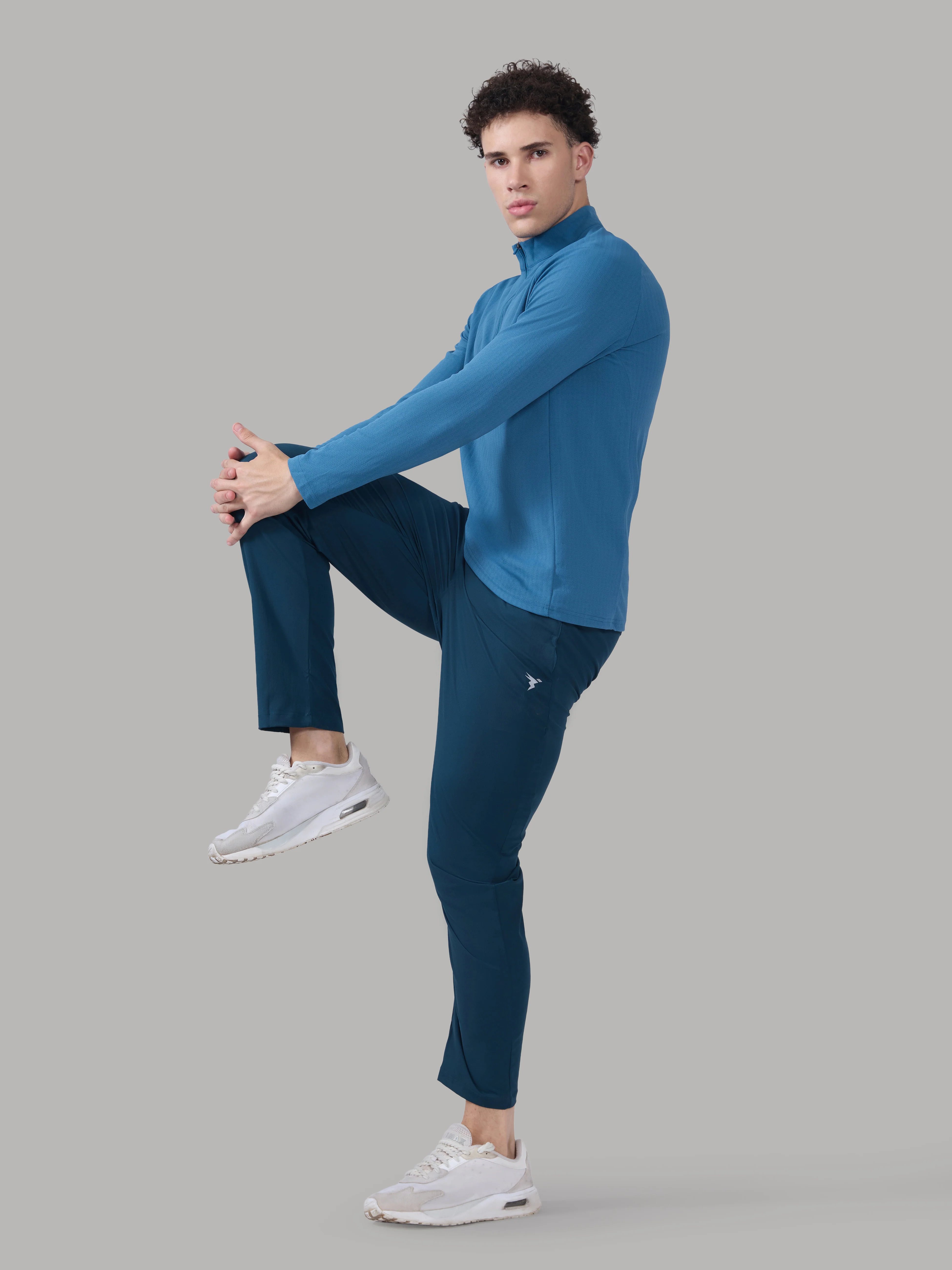 Men Solid Slim Fit Mock Neck Sports T-shirt with ELASTO PLUS - Image 8